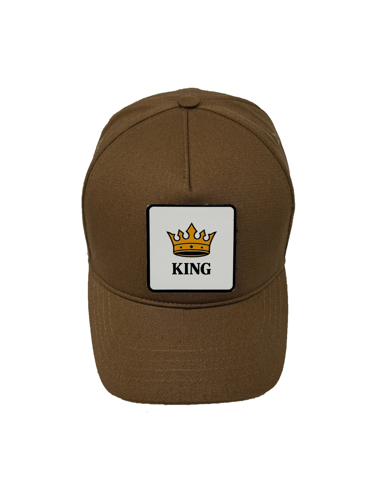 King | Embossed Removable Crown Patch 5 Panel Baseball Hat – %100 Cotton, Adjustable Strapback, Curved Bill , One Size Fits Most