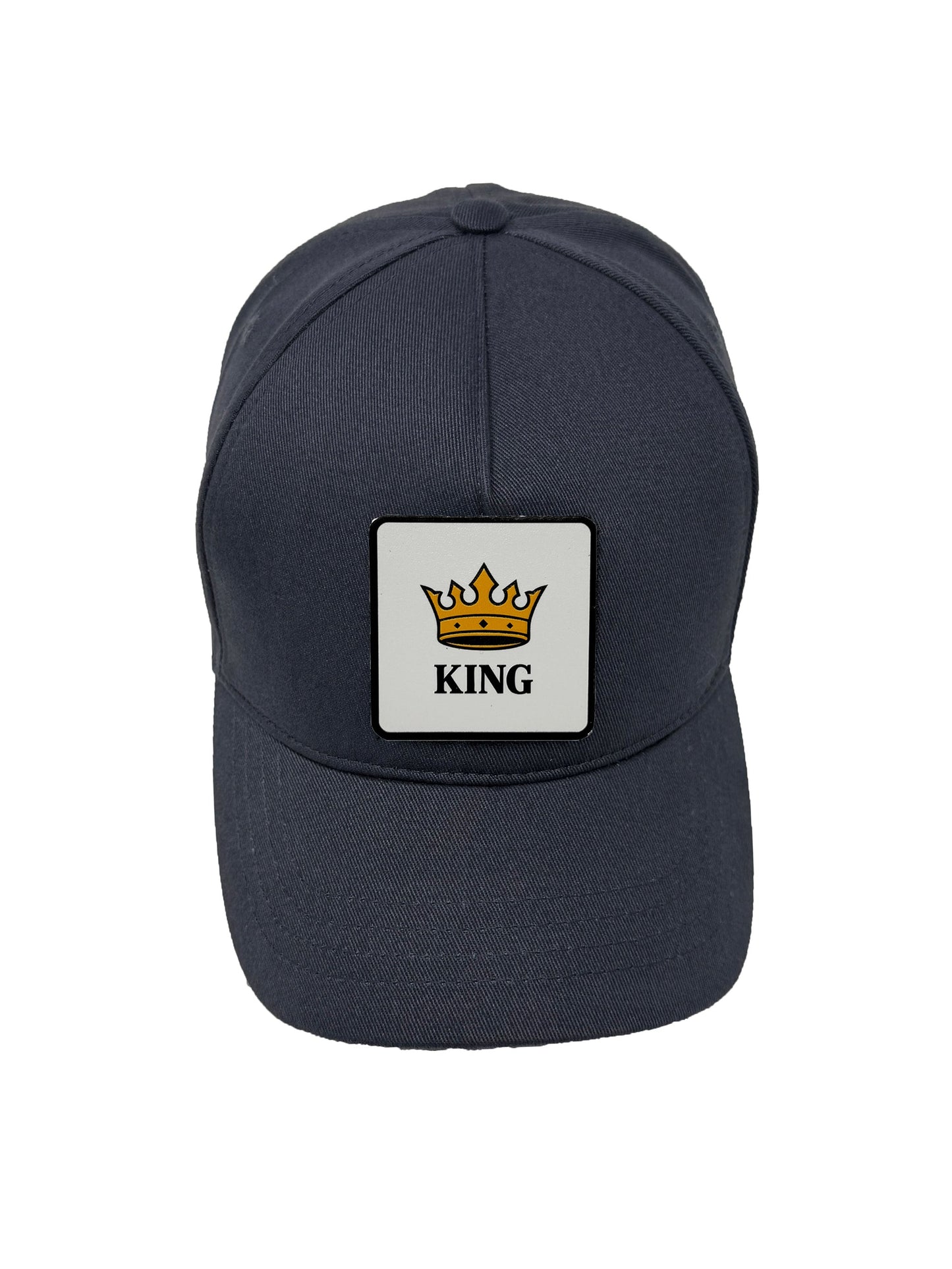 King | Embossed Removable Crown Patch 5 Panel Baseball Hat – %100 Cotton, Adjustable Strapback, Curved Bill , One Size Fits Most