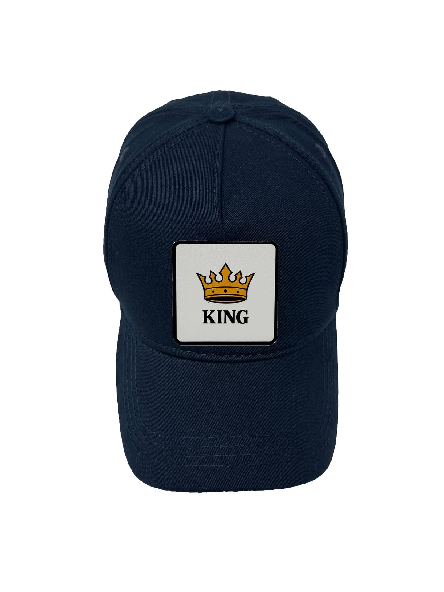 King | Embossed Removable Crown Patch 5 Panel Baseball Hat – %100 Cotton, Adjustable Strapback, Curved Bill , One Size Fits Most