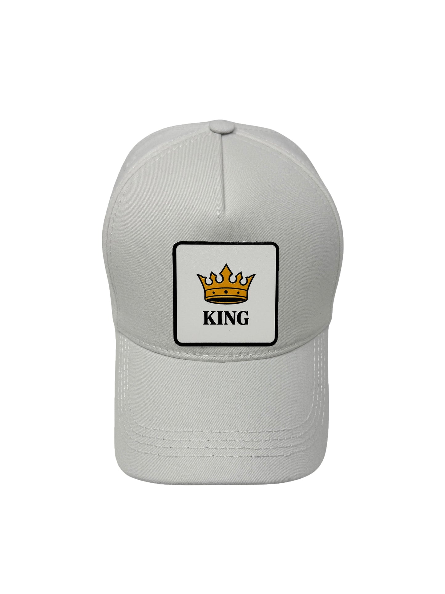King | Embossed Removable Crown Patch 5 Panel Baseball Hat – %100 Cotton, Adjustable Strapback, Curved Bill , One Size Fits Most