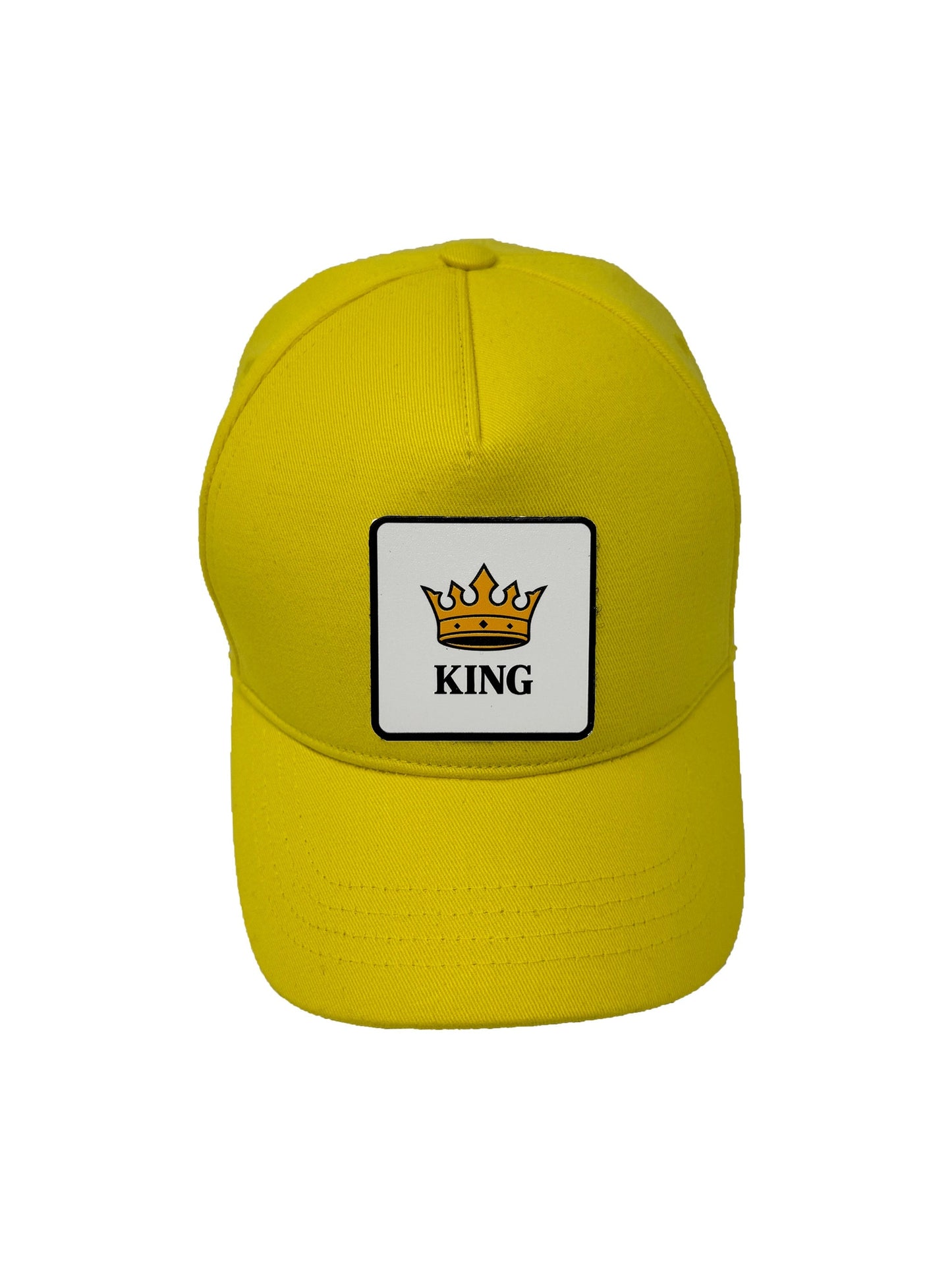 King | Embossed Removable Crown Patch 5 Panel Baseball Hat – %100 Cotton, Adjustable Strapback, Curved Bill , One Size Fits Most