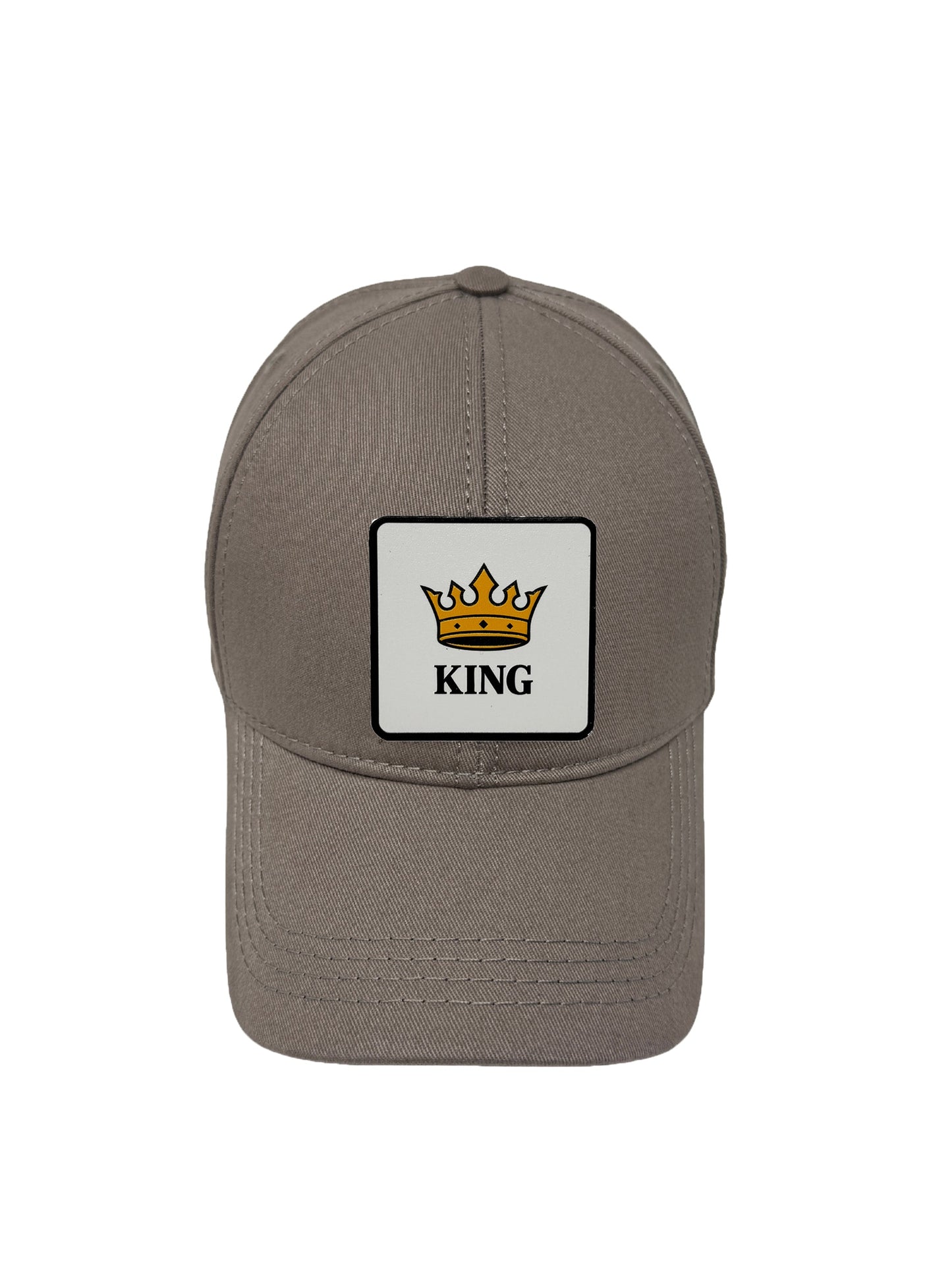 King | Embossed Removable Crown Patch 6 Panel Baseball Hat – %100 Cotton, Adjustable Strapback, Curved Bill , One Size Fits Most