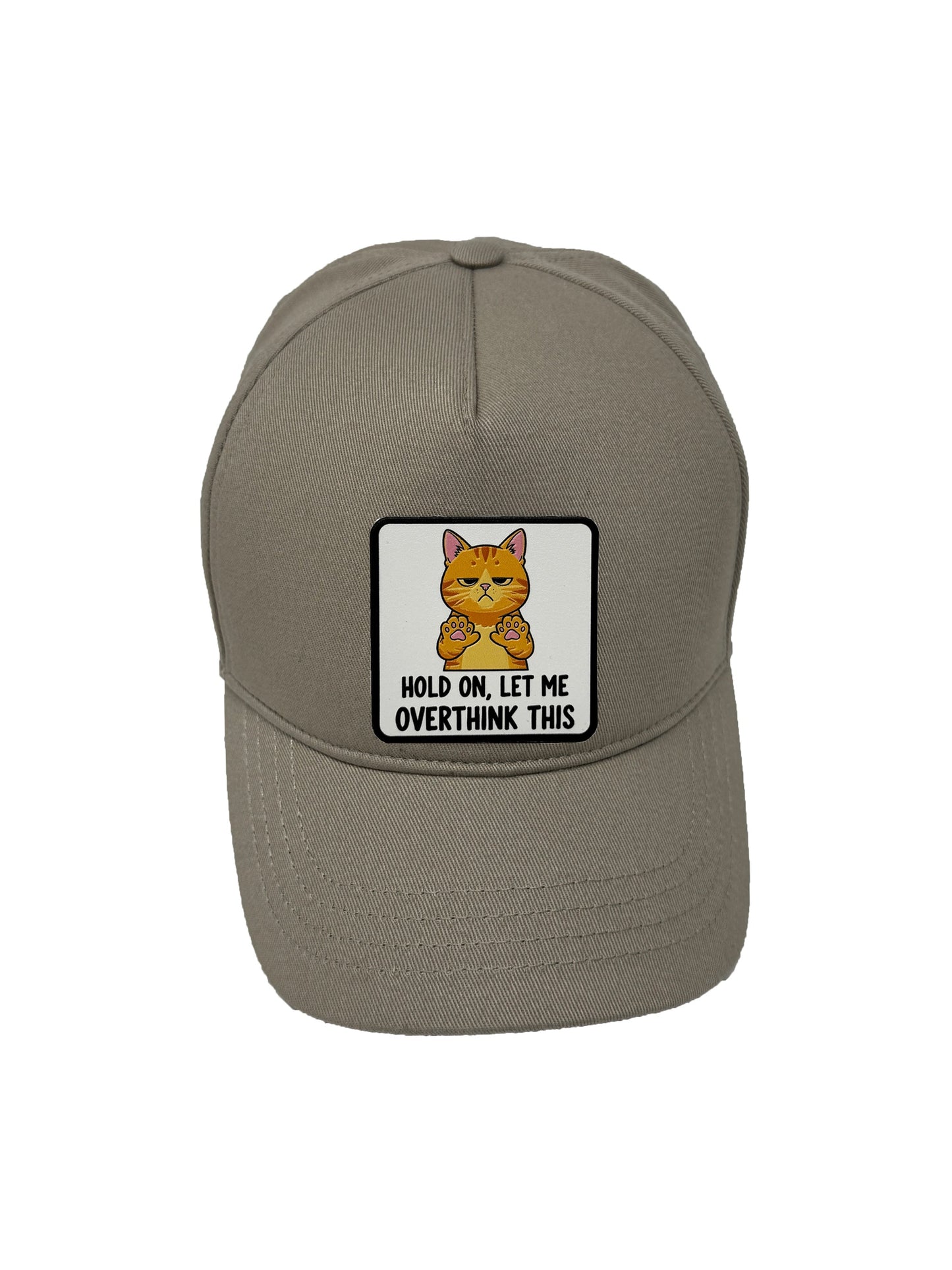 Let me Overthink | Embossed Removable Patch 5 Panel Baseball Hat – %100 Cotton, Adjustable Strapback, Curved Bill , One Size Fits Most