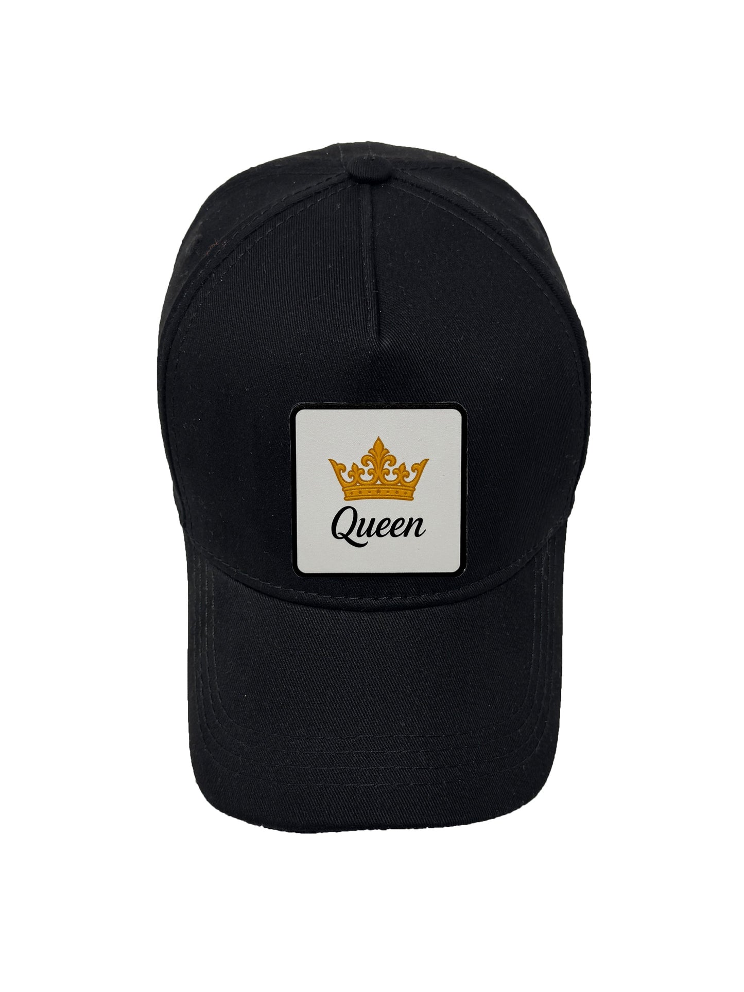 Queen | Embossed Removable Crown Patch 5 Panel Baseball Hat – %100 Cotton, Adjustable Strapback, Curved Bill , One Size Fits Most