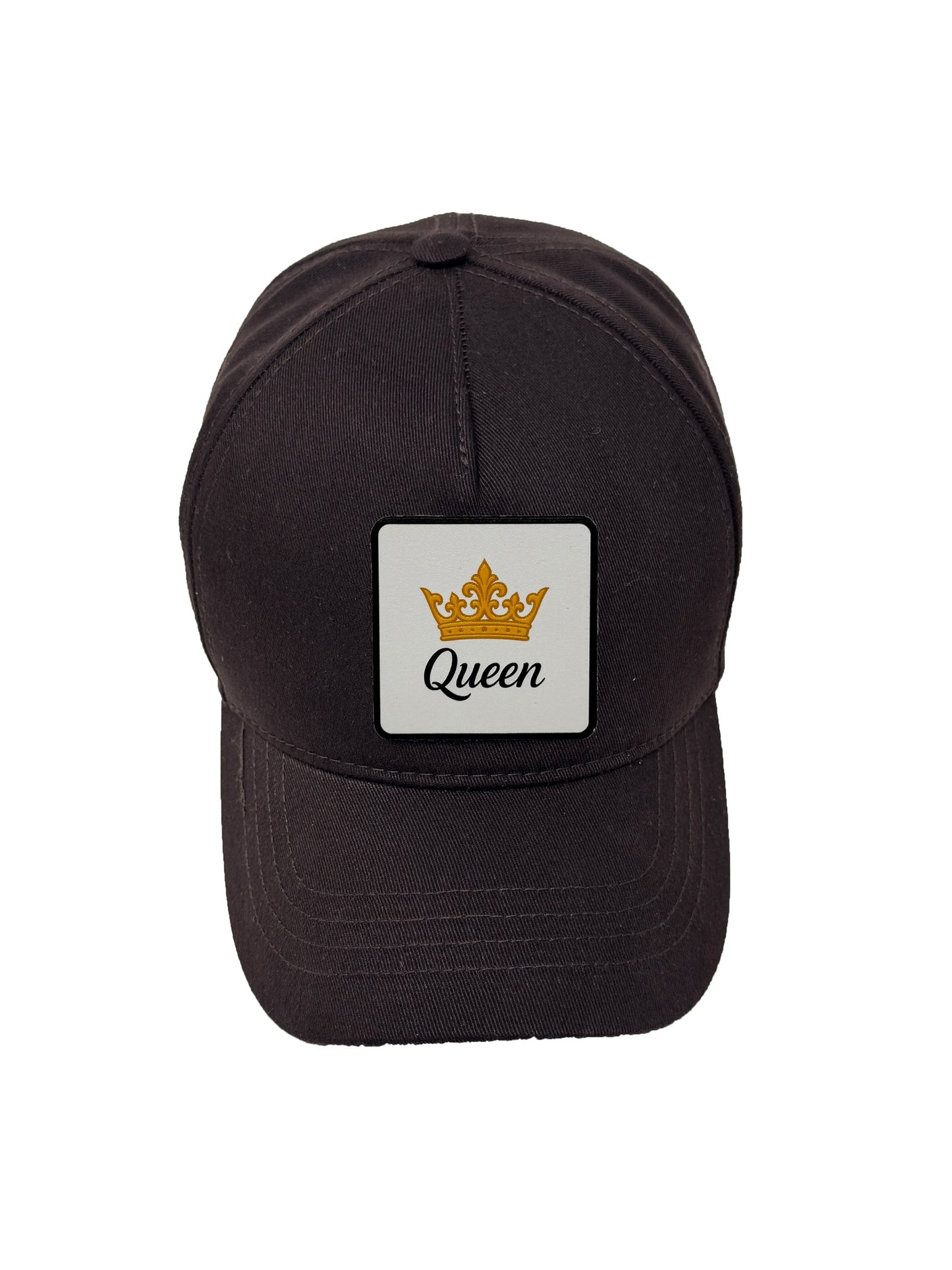 Queen | Embossed Removable Crown Patch 5 Panel Baseball Hat – %100 Cotton, Adjustable Strapback, Curved Bill , One Size Fits Most