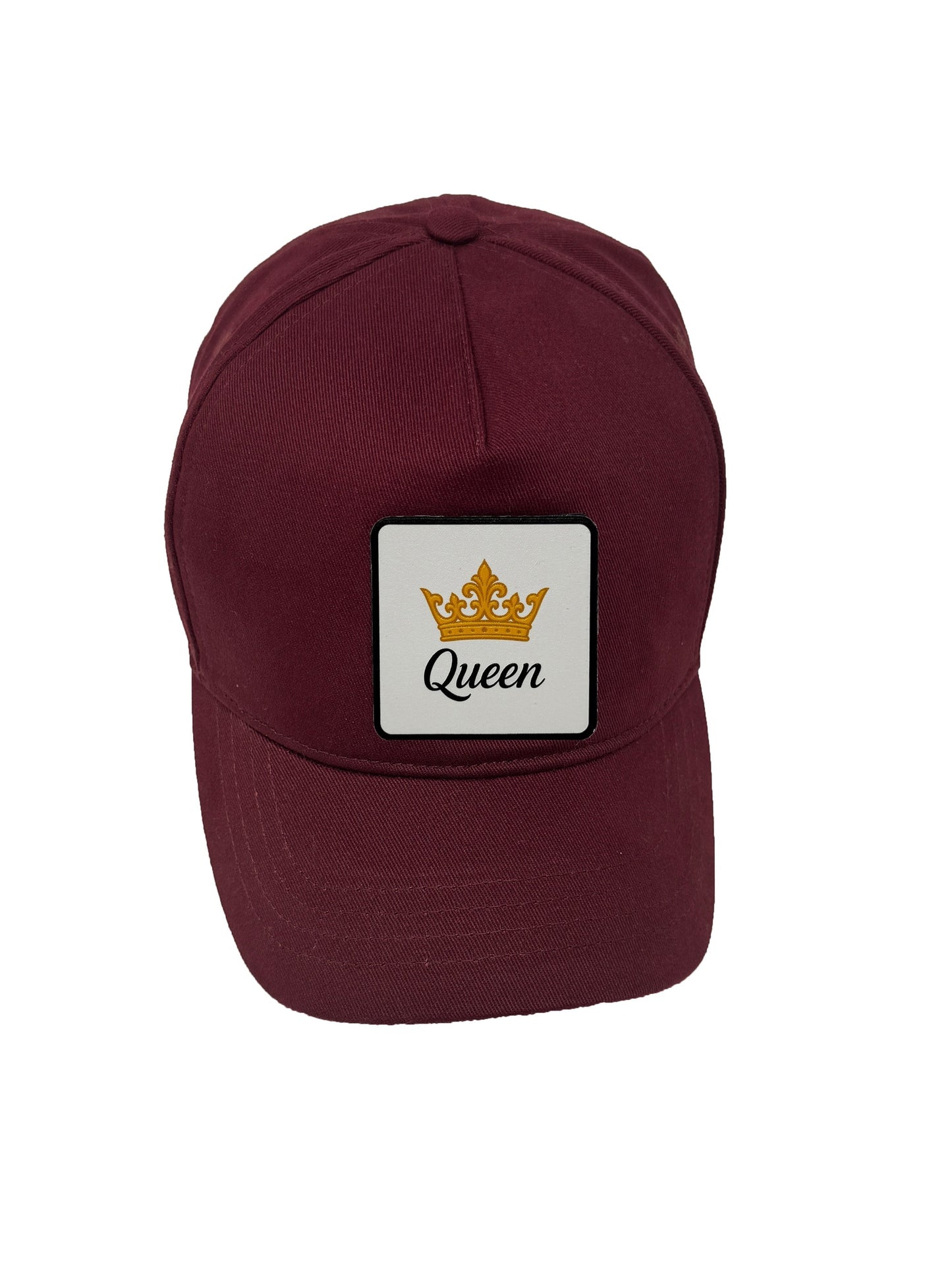 Queen | Embossed Removable Crown Patch 5 Panel Baseball Hat – %100 Cotton, Adjustable Strapback, Curved Bill , One Size Fits Most