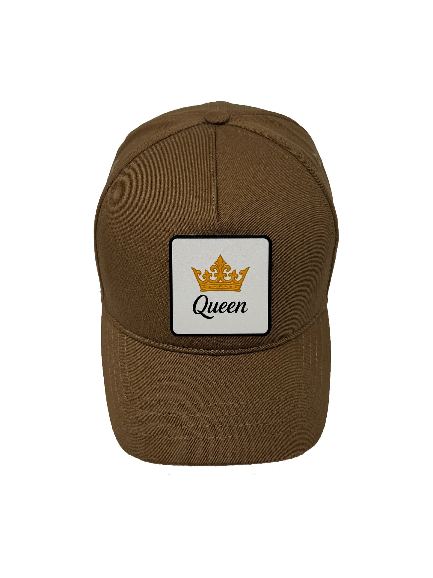 Queen | Embossed Removable Crown Patch 5 Panel Baseball Hat – %100 Cotton, Adjustable Strapback, Curved Bill , One Size Fits Most