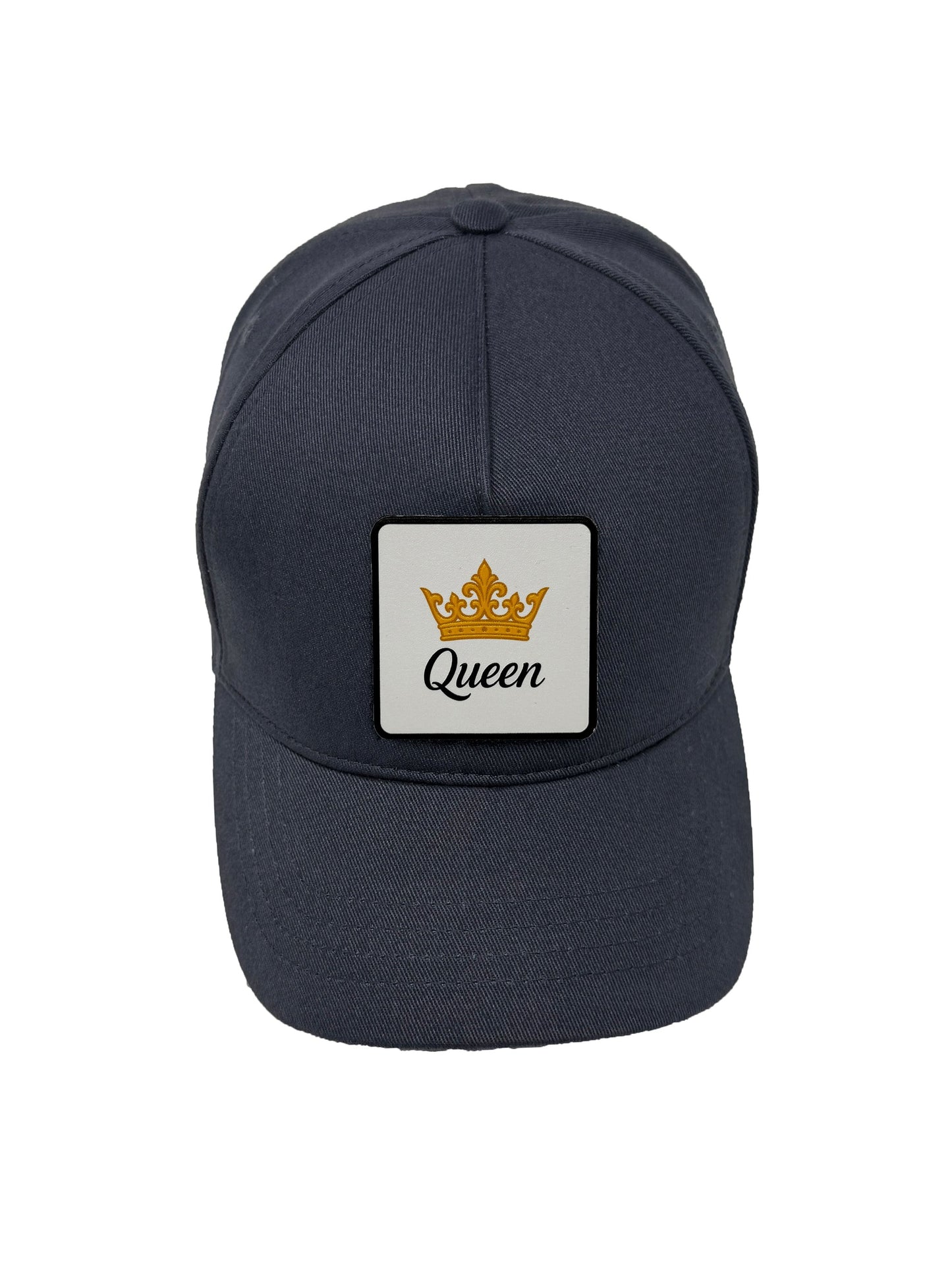 Queen | Embossed Removable Crown Patch 5 Panel Baseball Hat – %100 Cotton, Adjustable Strapback, Curved Bill , One Size Fits Most
