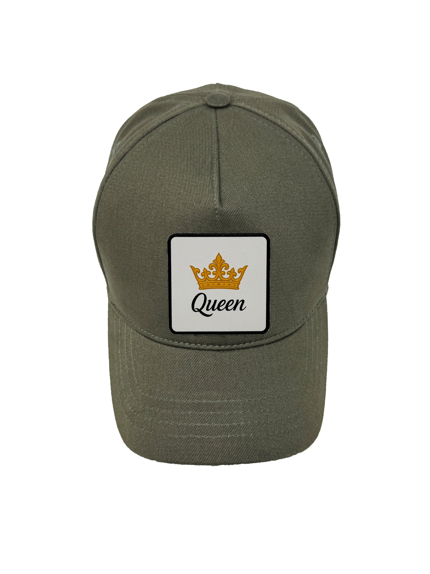 Queen | Embossed Removable Crown Patch 5 Panel Baseball Hat – %100 Cotton, Adjustable Strapback, Curved Bill , One Size Fits Most