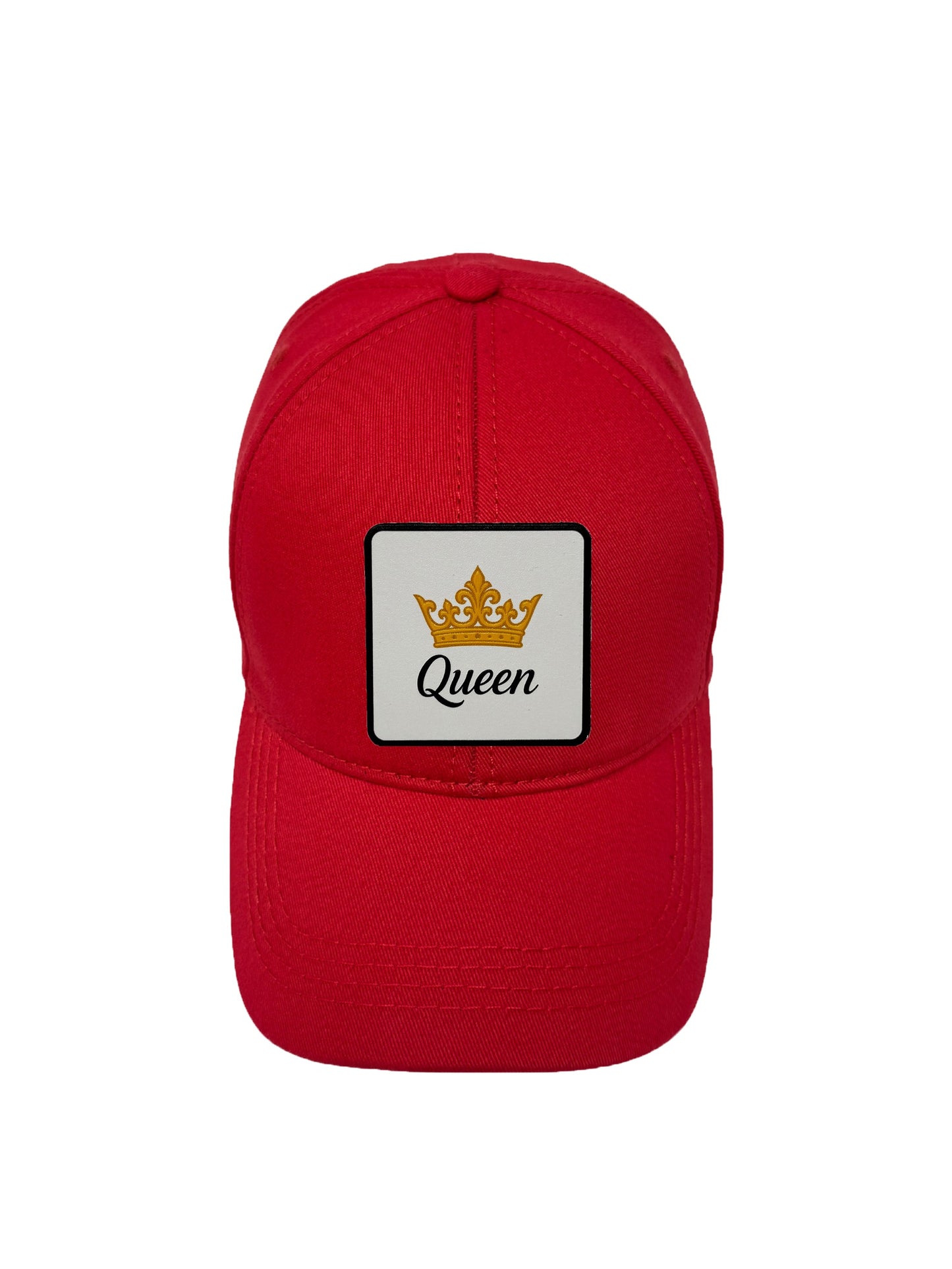 Queen | Embossed Removable Crown Patch 6 Panel Baseball Hat – %100 Cotton, Adjustable Strapback, Curved Bill , One Size Fits Most