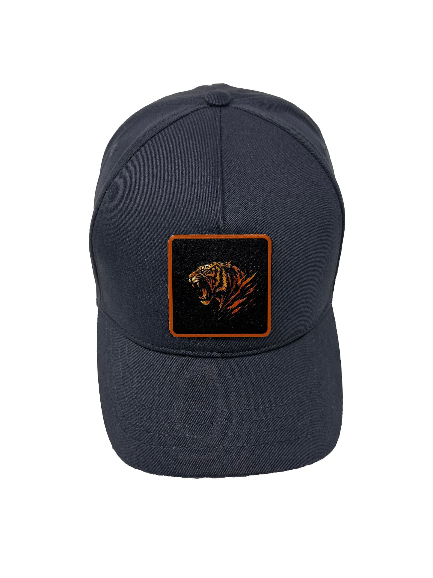 Roaring Tiger | Embossed Removable Patch 5 Panel Baseball Hat – %100 Cotton, Adjustable Strapback, Curved Bill , One Size Fits Most