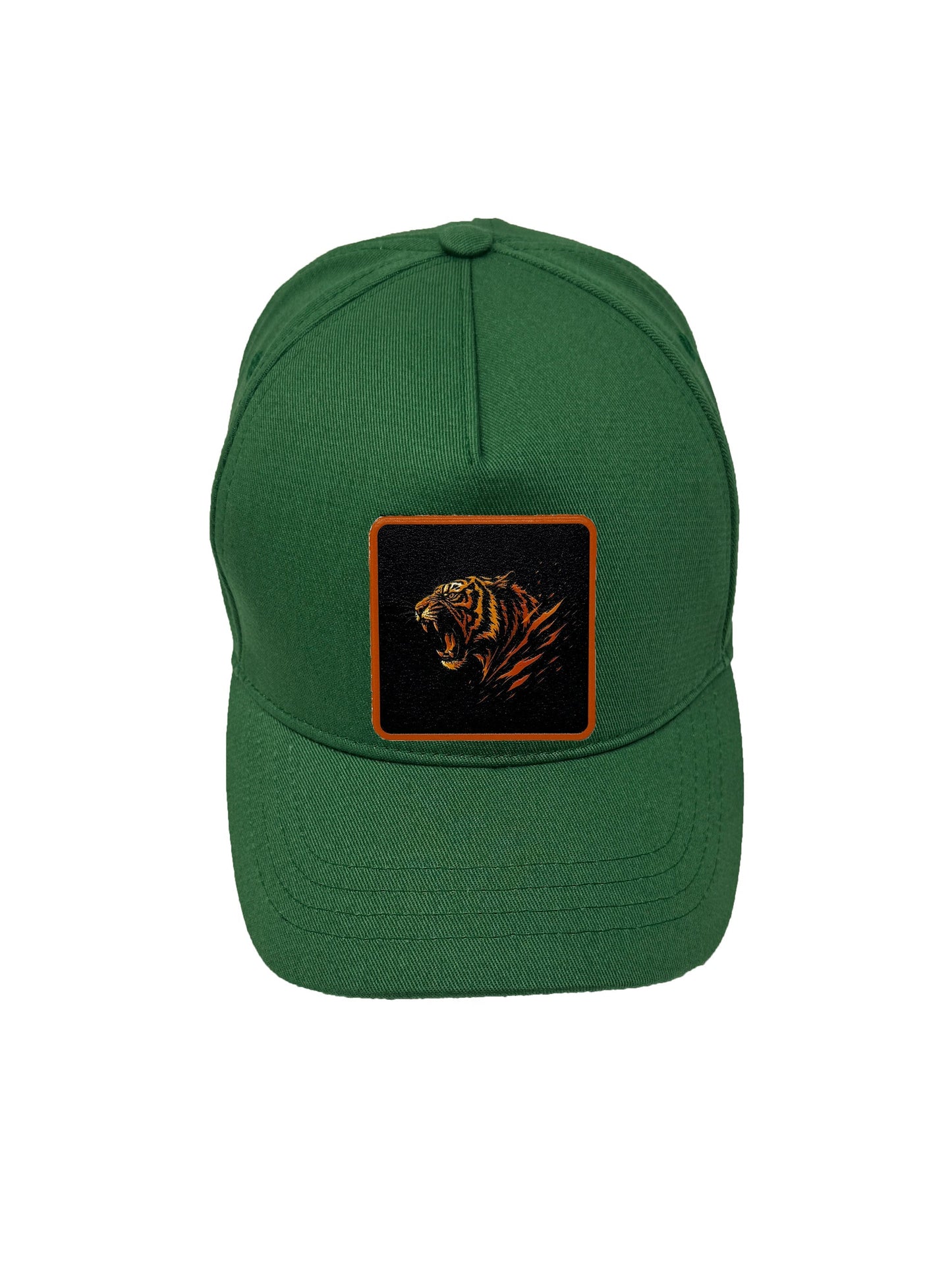 Roaring Tiger | Embossed Removable Patch 5 Panel Baseball Hat – %100 Cotton, Adjustable Strapback, Curved Bill , One Size Fits Most