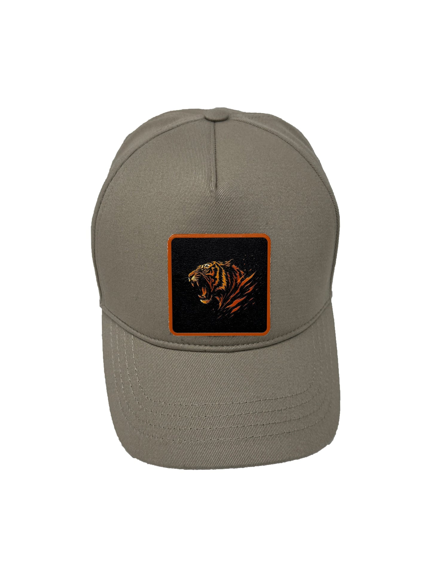 Roaring Tiger | Embossed Removable Patch 5 Panel Baseball Hat – %100 Cotton, Adjustable Strapback, Curved Bill , One Size Fits Most