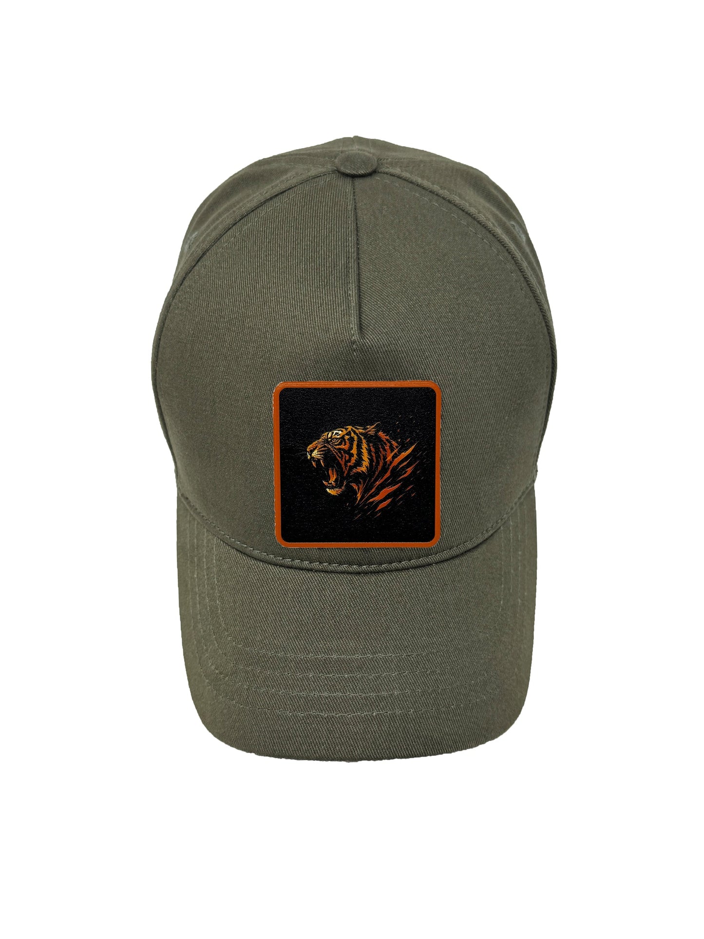 Roaring Tiger | Embossed Removable Patch 5 Panel Baseball Hat – %100 Cotton, Adjustable Strapback, Curved Bill , One Size Fits Most