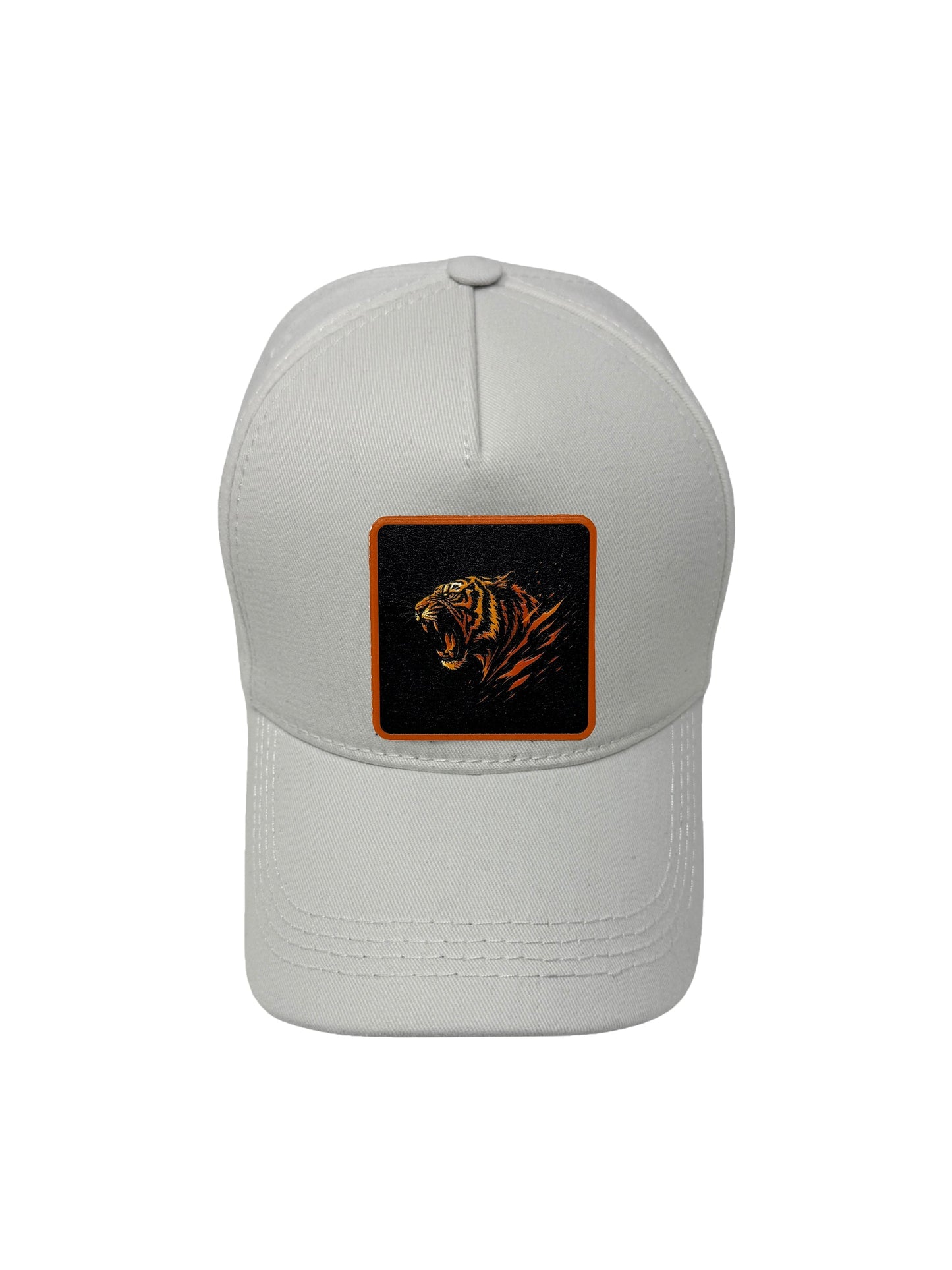 Roaring Tiger | Embossed Removable Patch 5 Panel Baseball Hat – %100 Cotton, Adjustable Strapback, Curved Bill , One Size Fits Most