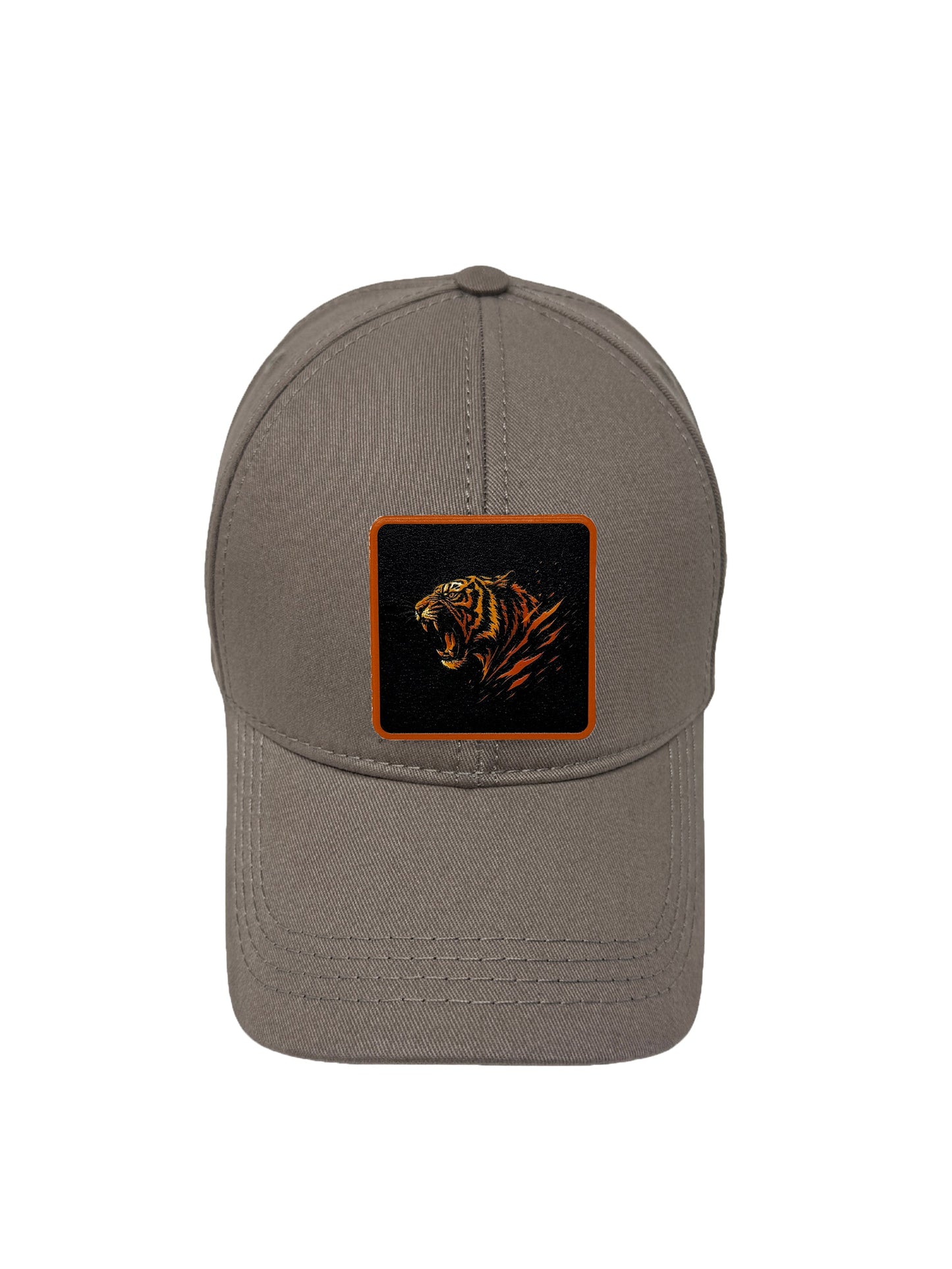 Roaring Tiger | Embossed Removable Patch 6 Panel Baseball Hat – %100 Cotton, Adjustable Strapback, Curved Bill , One Size Fits Most