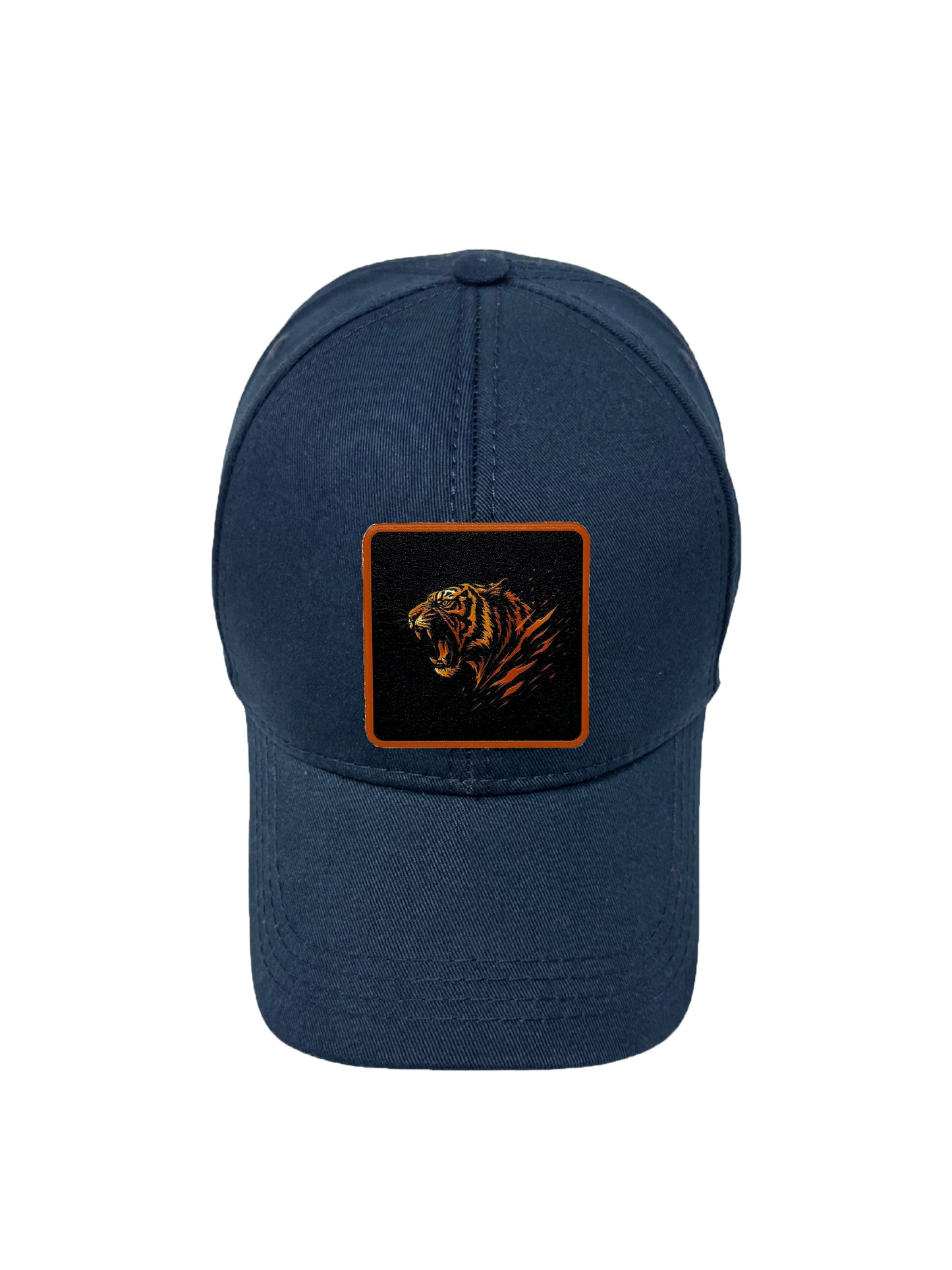 Roaring Tiger | Embossed Removable Patch 6 Panel Baseball Hat – %100 Cotton, Adjustable Strapback, Curved Bill , One Size Fits Most