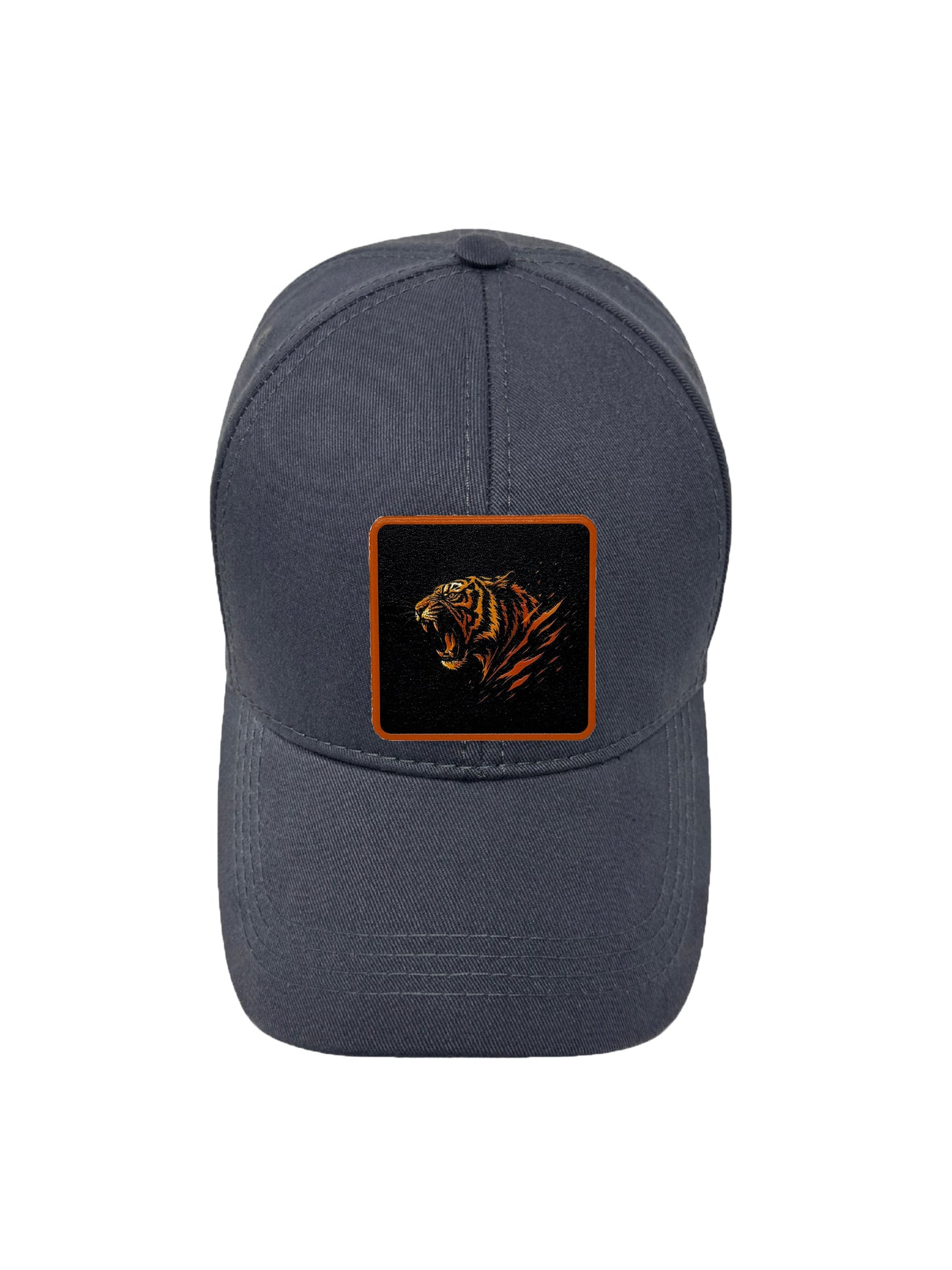 Roaring Tiger | Embossed Removable Patch 6 Panel Baseball Hat – %100 Cotton, Adjustable Strapback, Curved Bill , One Size Fits Most