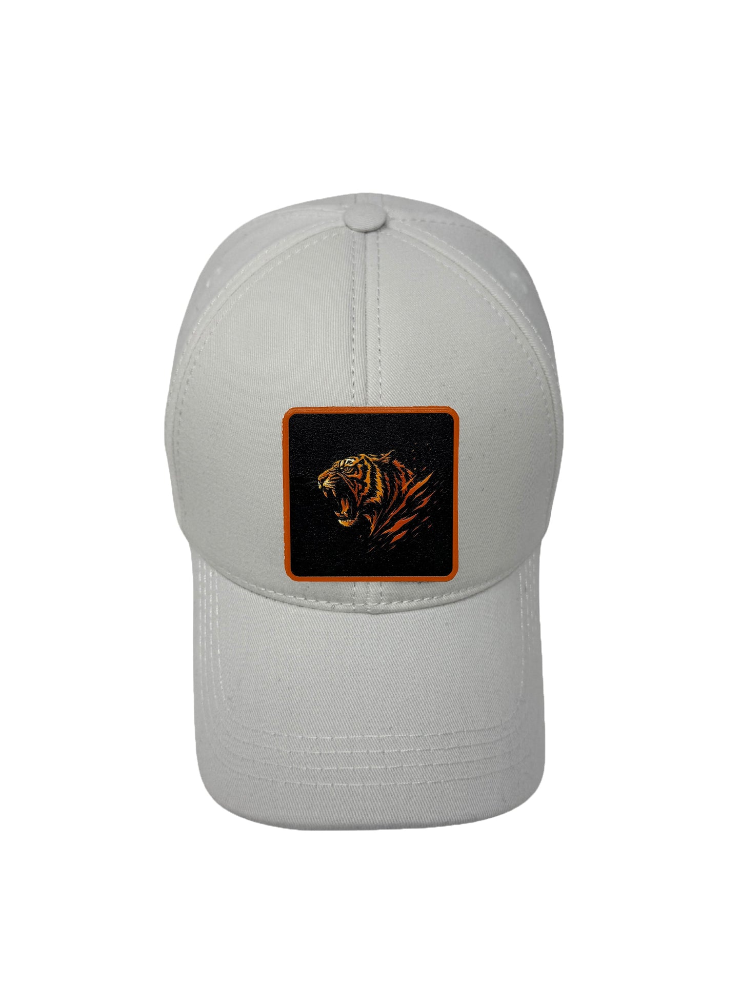 Roaring Tiger | Embossed Removable Patch 6 Panel Baseball Hat – %100 Cotton, Adjustable Strapback, Curved Bill , One Size Fits Most