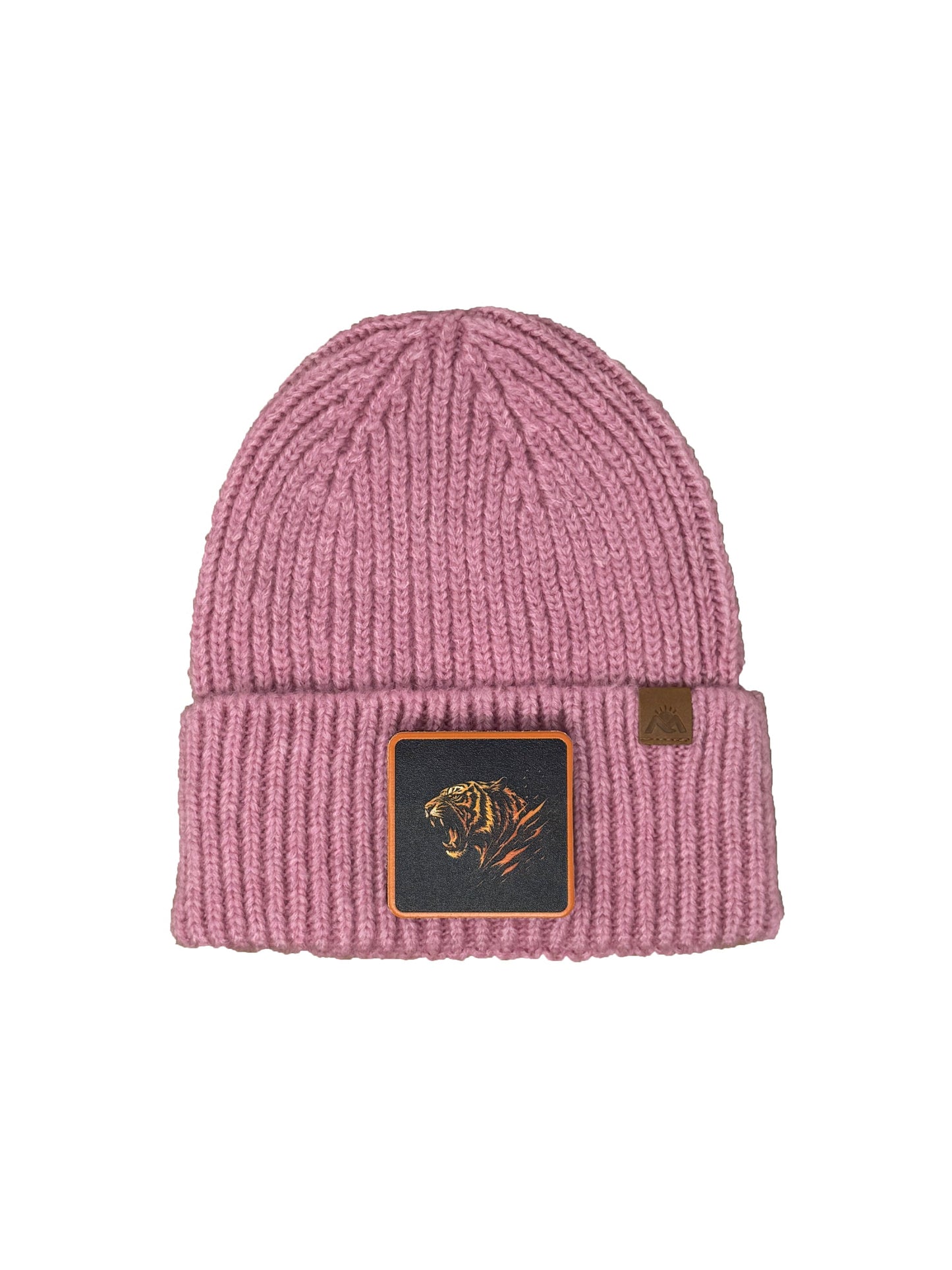 Roaring Tiger | Embossed Removable Patch Beanie - Wool Blend, Soft, Warm, One Size Fits Most