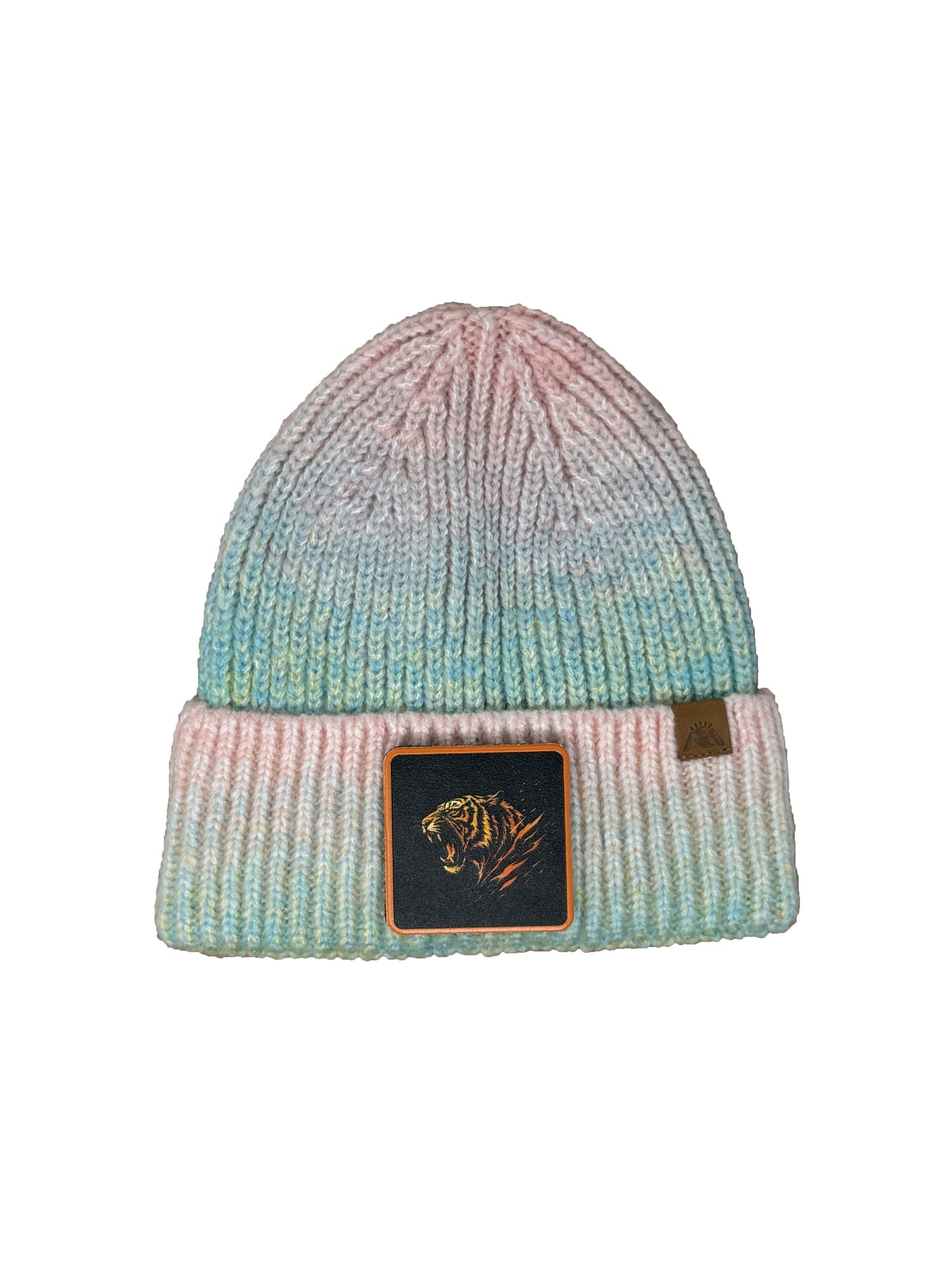 Roaring Tiger | Embossed Removable Patch Beanie - Wool Blend, Soft, Warm, One Size Fits Most