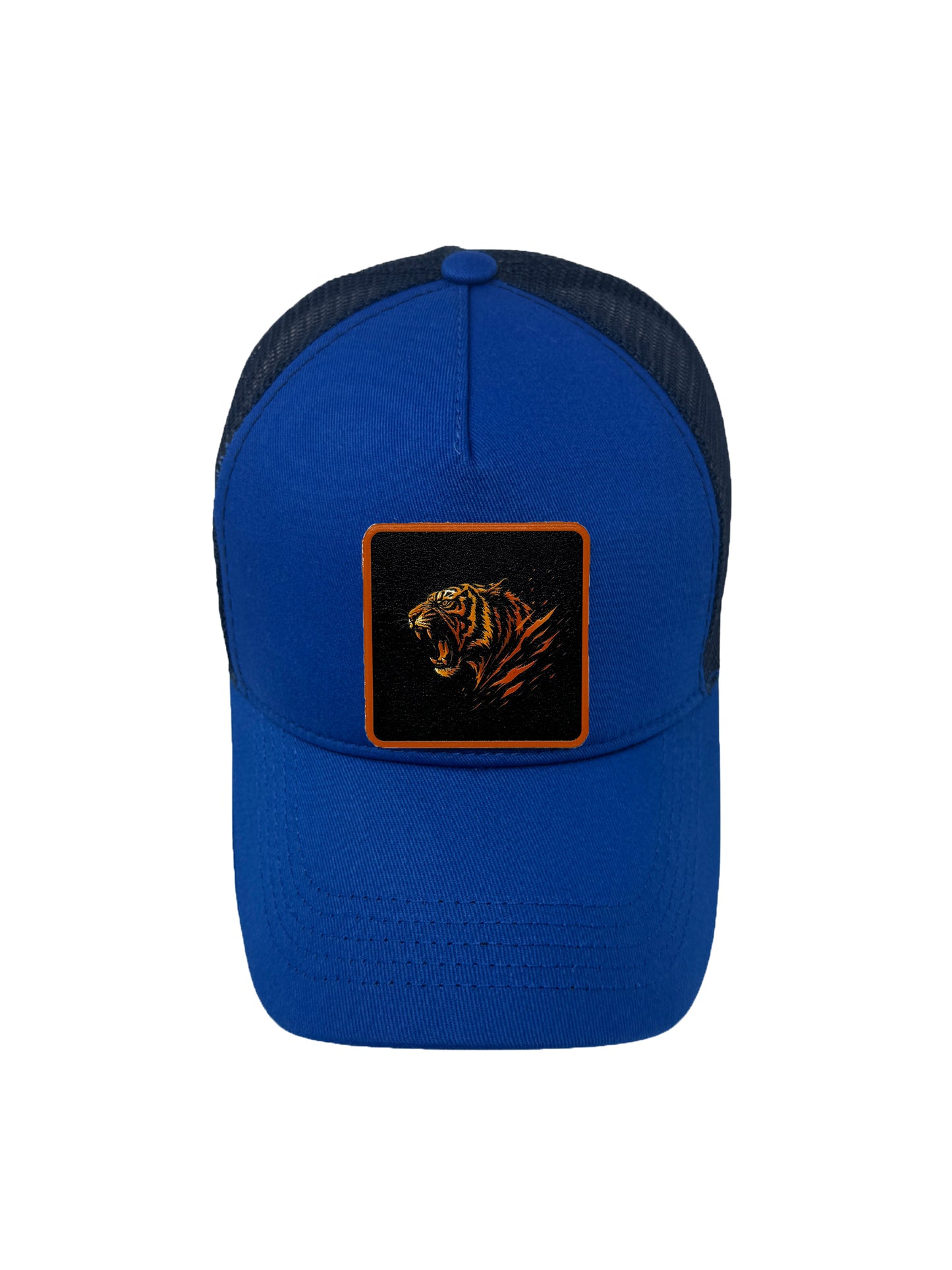 Roaring Tiger | Embossed Removable Patch Trucker Hat – Adjustable Snapback, Breathable Mesh, One Size Fits Most