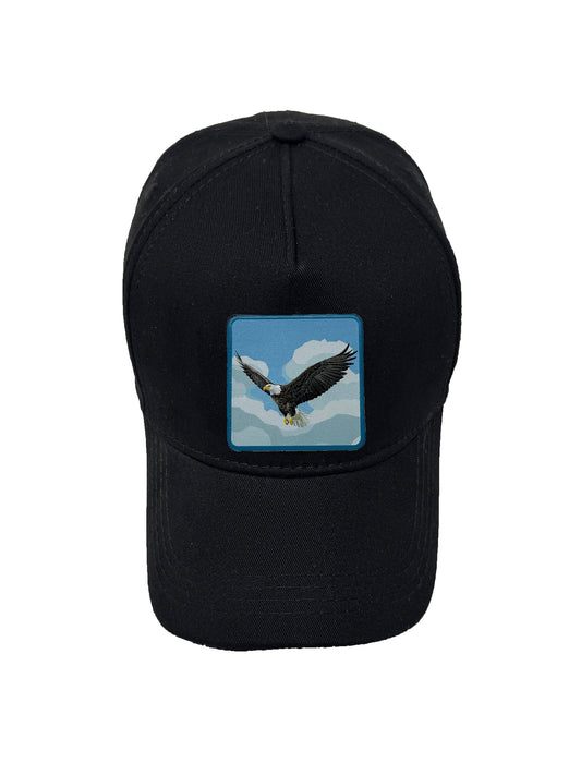 Sky Hunter | Embossed Removable Patch 5 Panel Baseball Hat – %100 Cotton, Adjustable Strapback, Curved Bill , One Size Fits Most