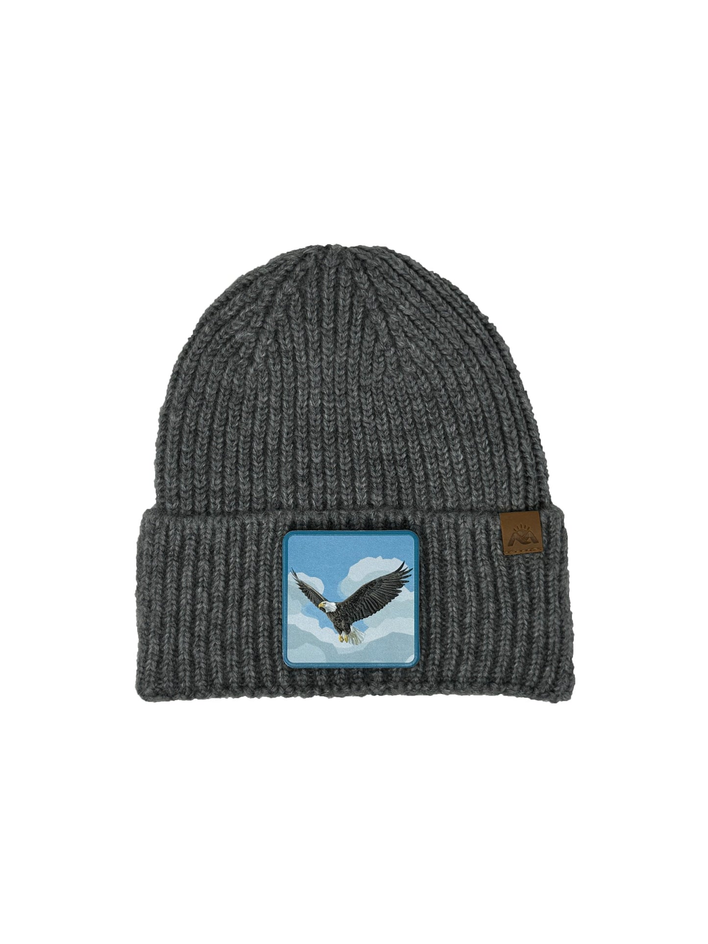 Sky Hunter | Embossed Removable Patch Beanie - Wool Blend, Soft, Warm, One Size Fits Most