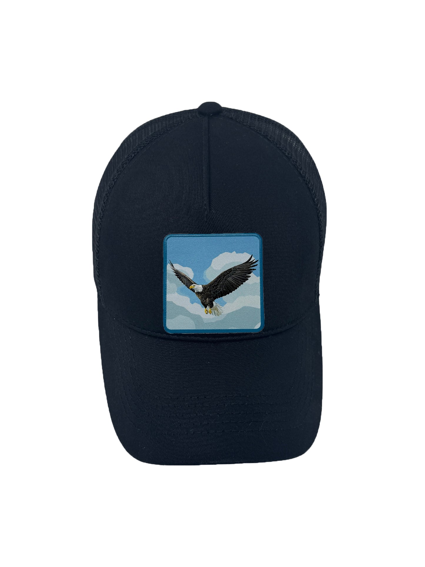 Sky Hunter | Embossed Removable Eagle Patch Trucker Hat – Adjustable Snapback, Breathable Mesh, One Size Fits Most