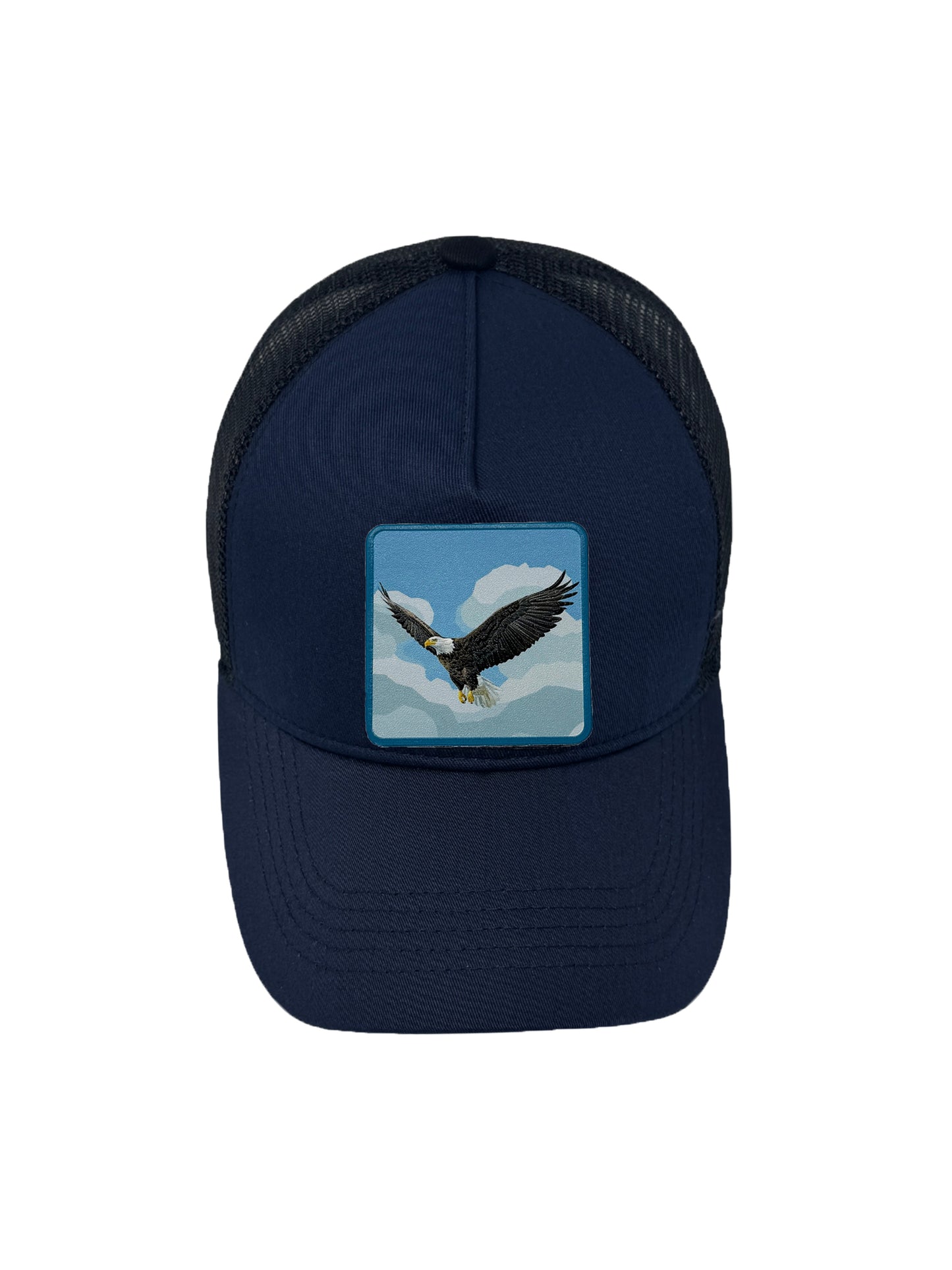 Sky Hunter | Embossed Removable Eagle Patch Trucker Hat – Adjustable Snapback, Breathable Mesh, One Size Fits Most