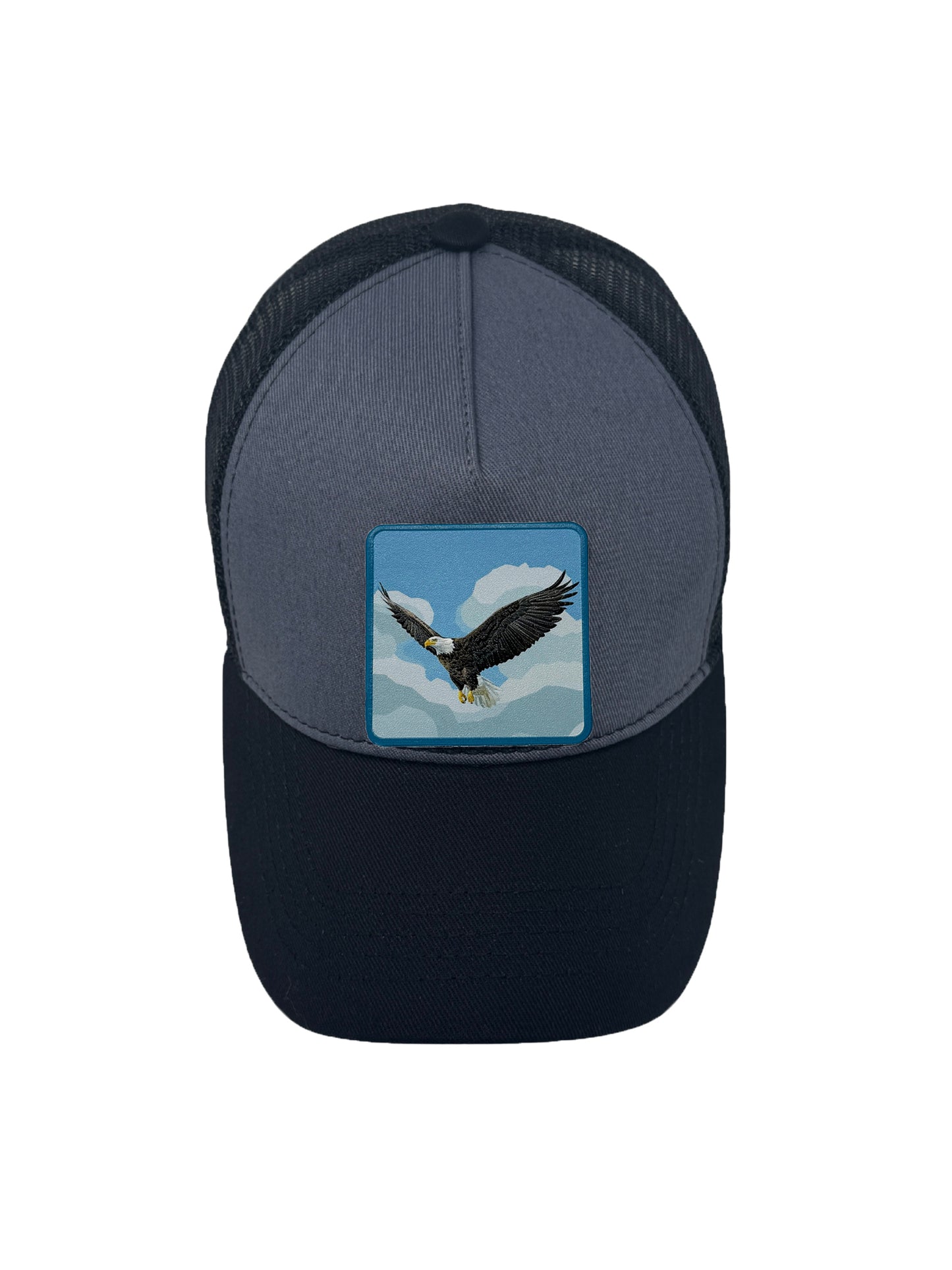 Sky Hunter | Embossed Removable Eagle Patch Trucker Hat – Adjustable Snapback, Breathable Mesh, One Size Fits Most