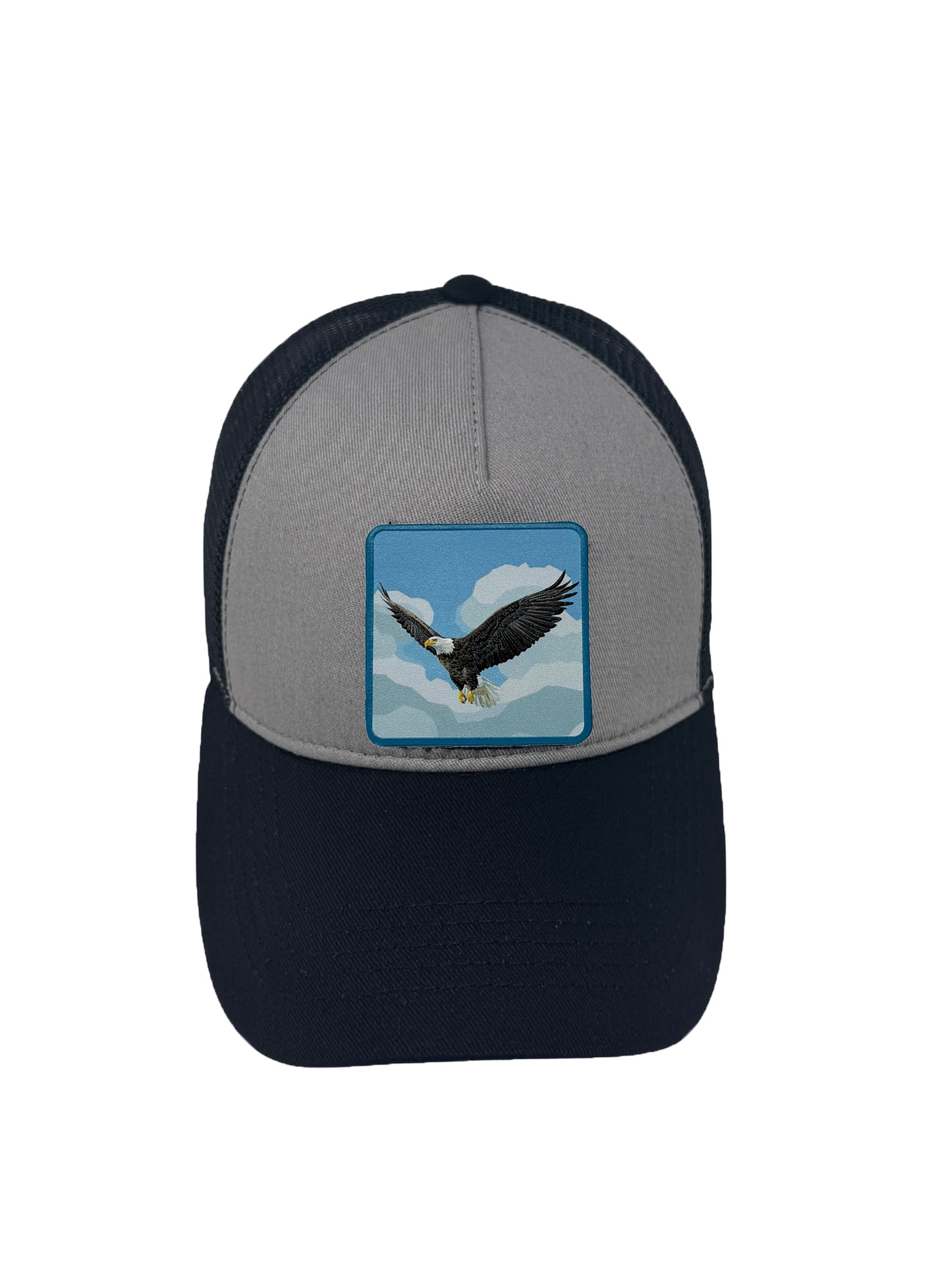 Sky Hunter | Embossed Removable Eagle Patch Trucker Hat – Adjustable Snapback, Breathable Mesh, One Size Fits Most