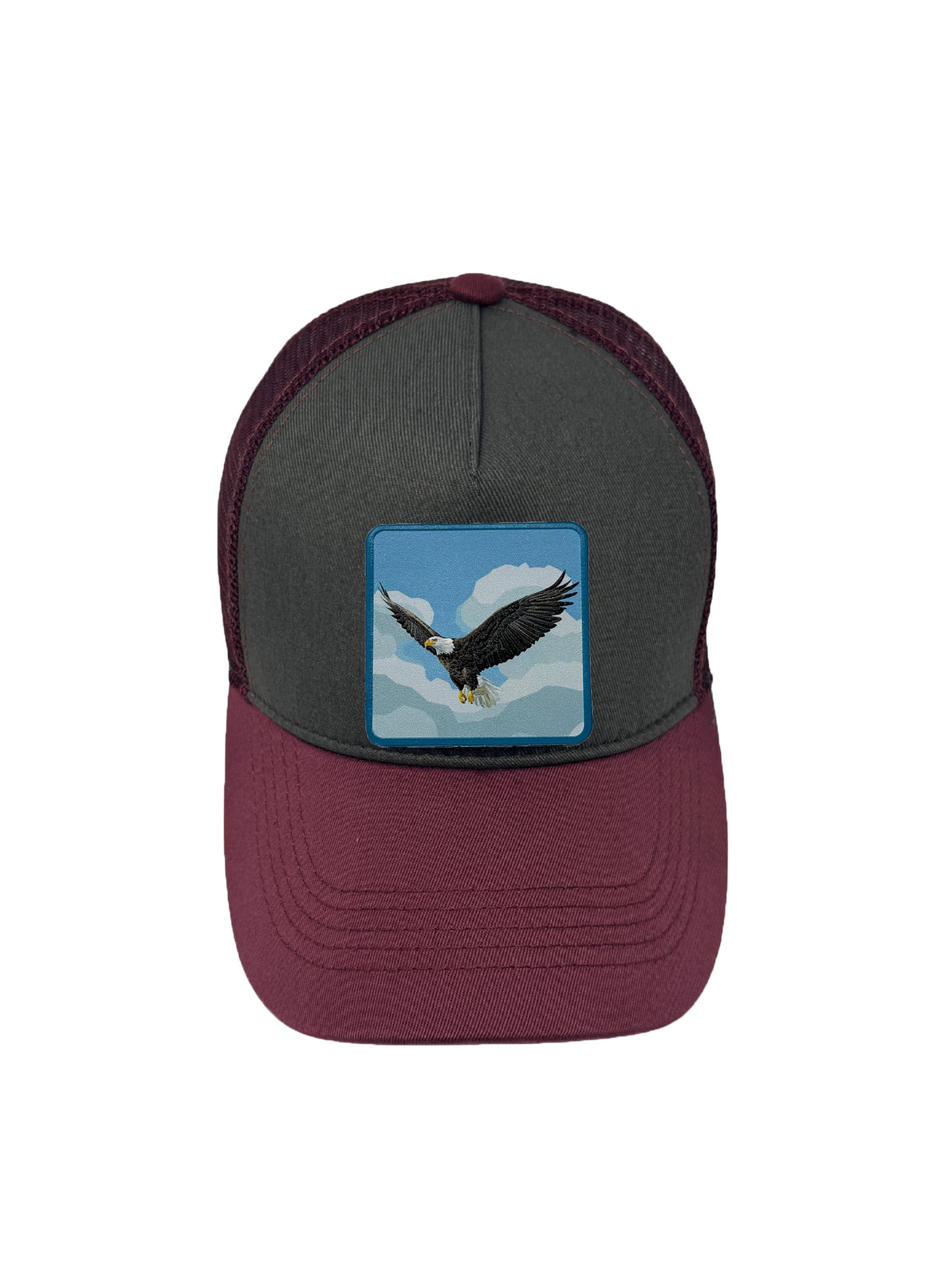 Sky Hunter | Embossed Removable Eagle Patch Trucker Hat – Adjustable Snapback, Breathable Mesh, One Size Fits Most