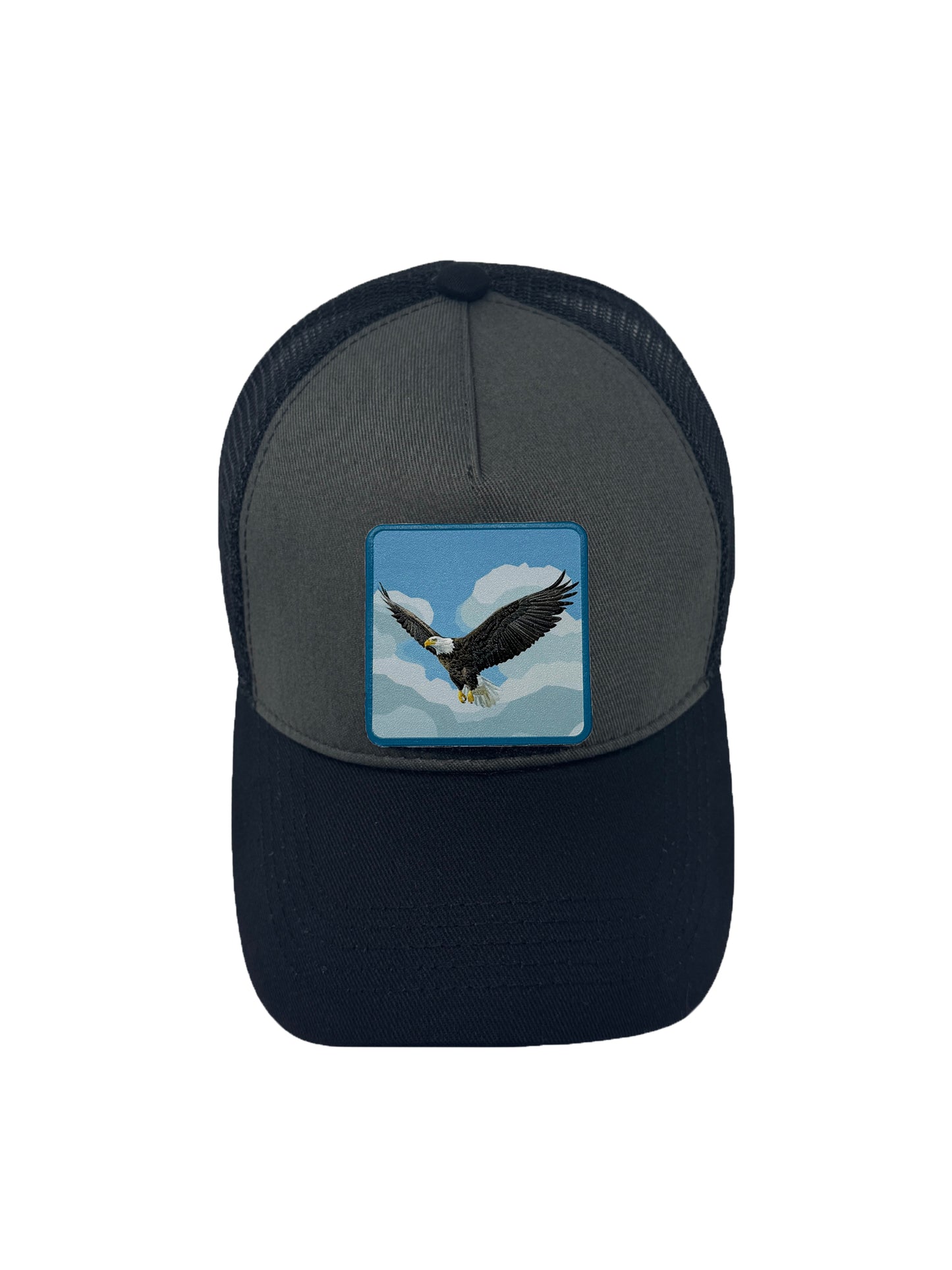 Sky Hunter | Embossed Removable Eagle Patch Trucker Hat – Adjustable Snapback, Breathable Mesh, One Size Fits Most