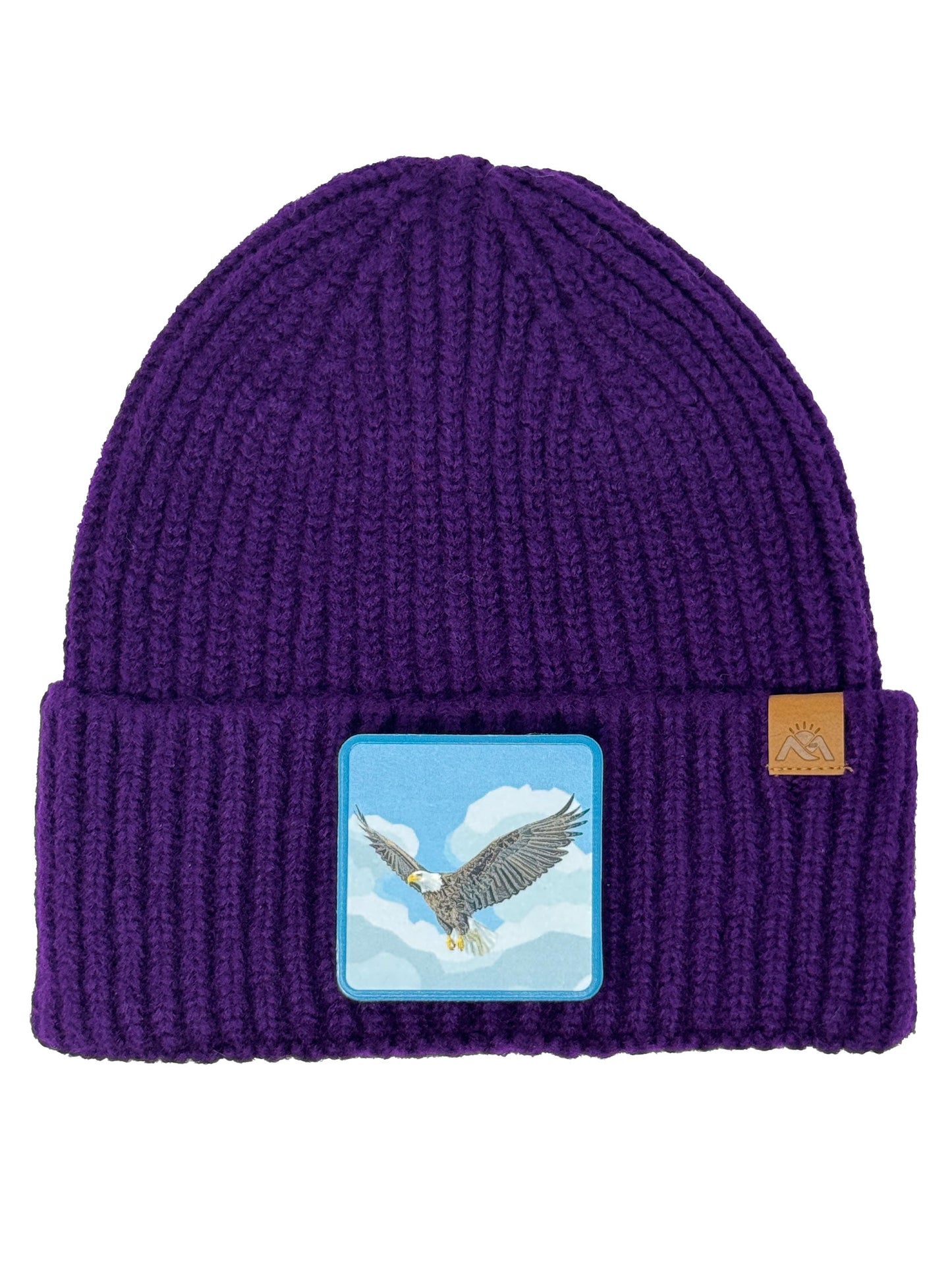 Sky Hunter | Embossed Removable Patch Beanie - Wool Blend, Soft, Warm, One Size Fits Most