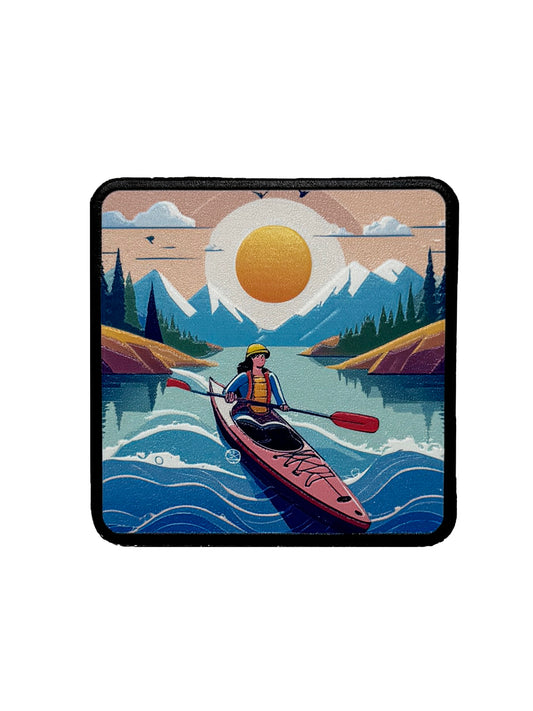 Sunset Kayak | Embossed Removable Adventure Patch