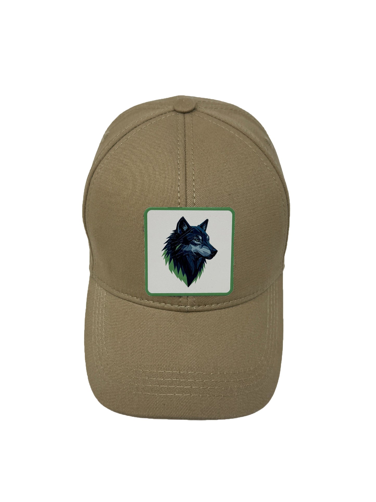 Wolf Instinct | Embossed Removable Patch 6 Panel Baseball Hat – %100 Cotton, Adjustable Strapback, Curved Bill , One Size Fits Most