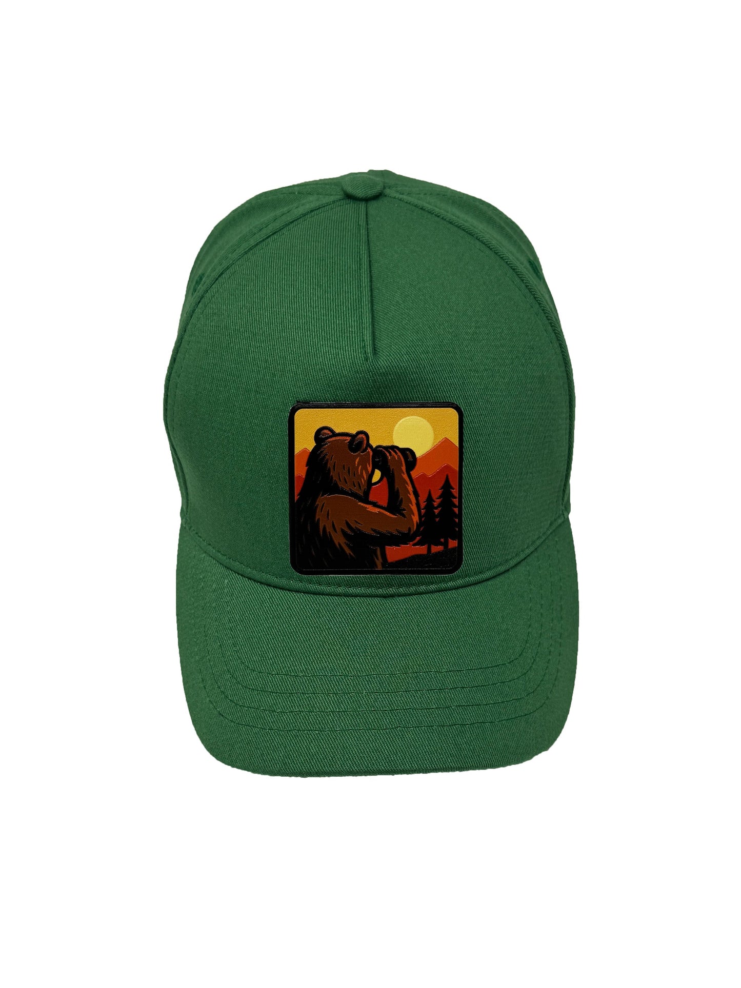 Wilderness Watcher | Embossed  Removable Patch 5 Panel Baseball Hat – %100 Cotton, Adjustable Strapback, Curved Bill , One Size Fits Most