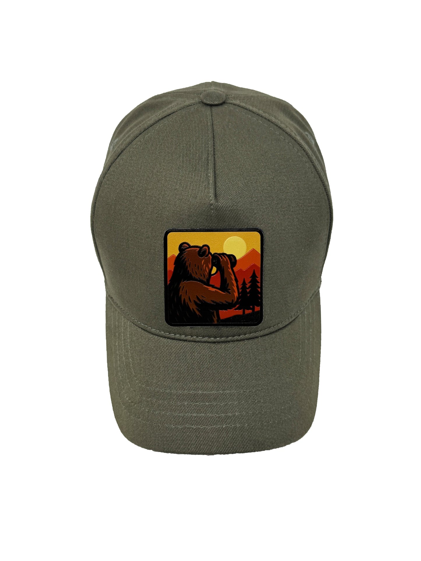 Wilderness Watcher | Embossed  Removable Patch 5 Panel Baseball Hat – %100 Cotton, Adjustable Strapback, Curved Bill , One Size Fits Most