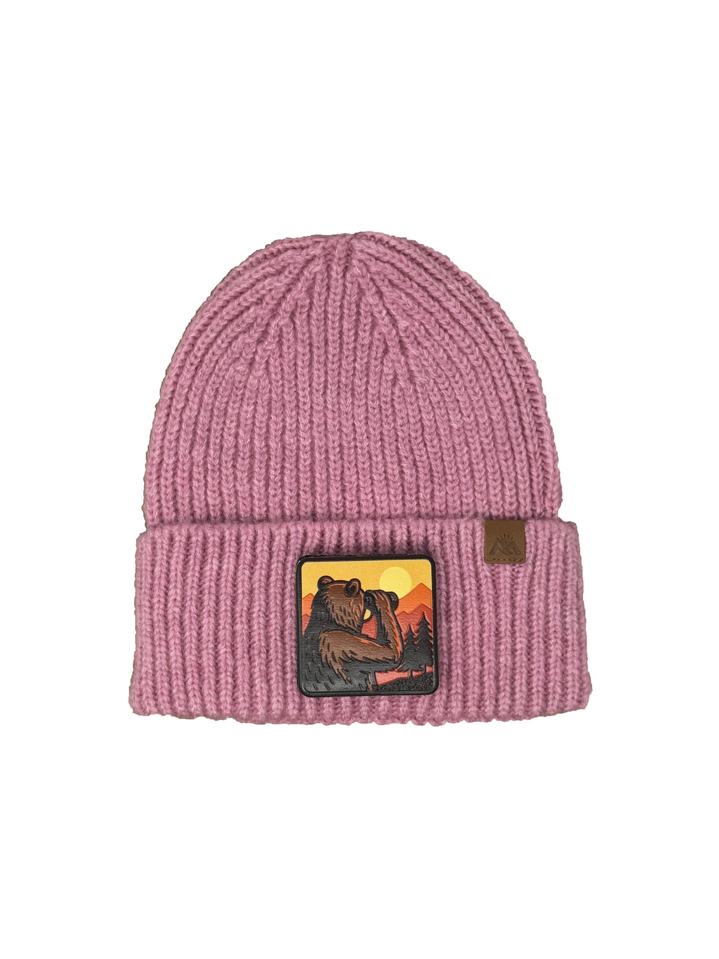 Wilderness Watcher | Embossed Removable Patch Beanie - Wool Blend, Soft, Warm, One Size Fits Most