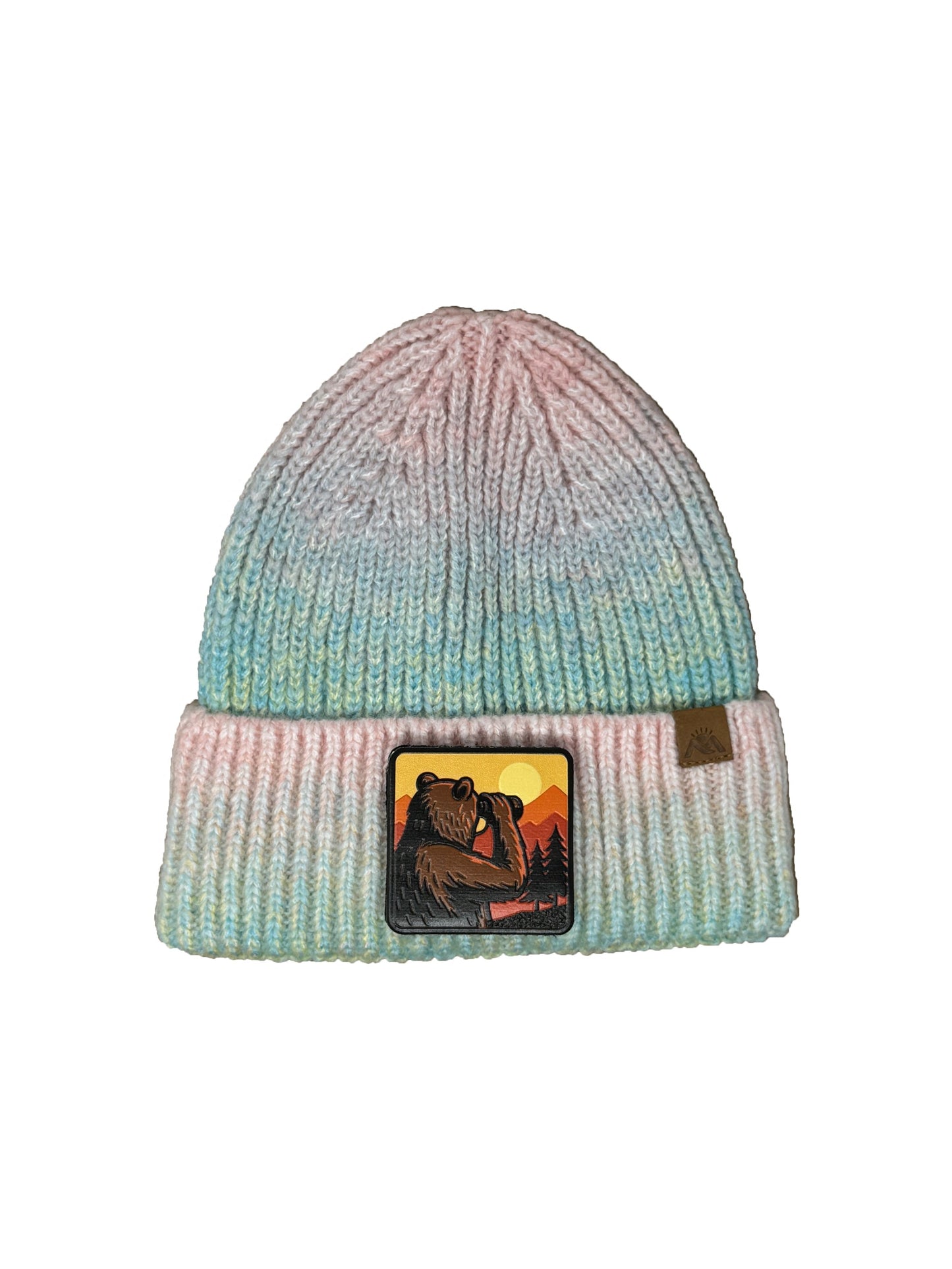 Wilderness Watcher | Embossed Removable Patch Beanie - Wool Blend, Soft, Warm, One Size Fits Most