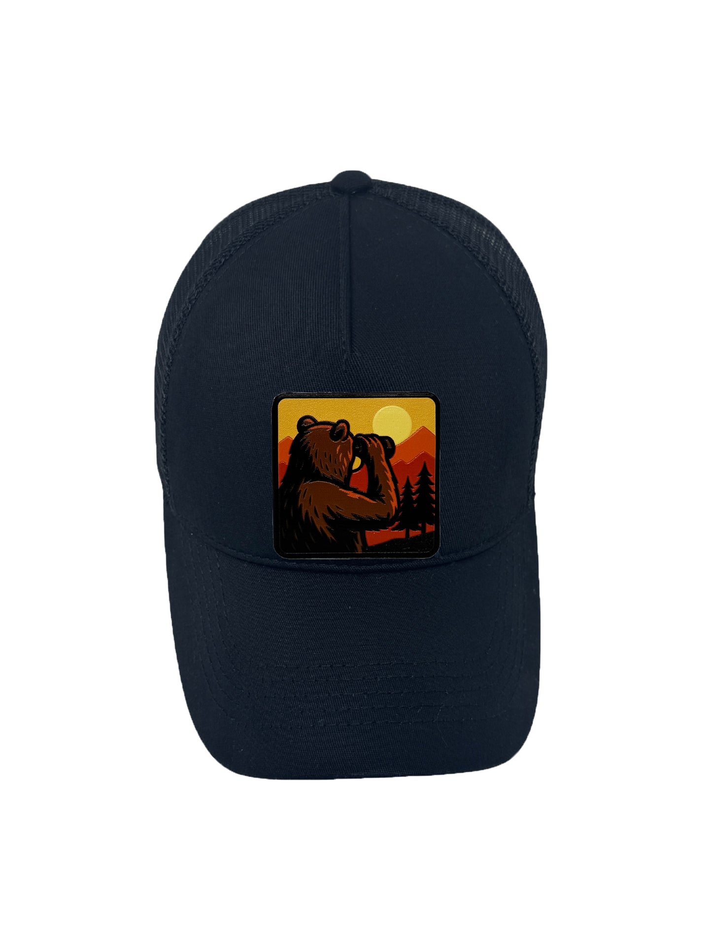 Wilderness Watcher | Embossed Removable Patch Trucker Hat – Adjustable Snapback, Breathable Mesh, One Size Fits Most