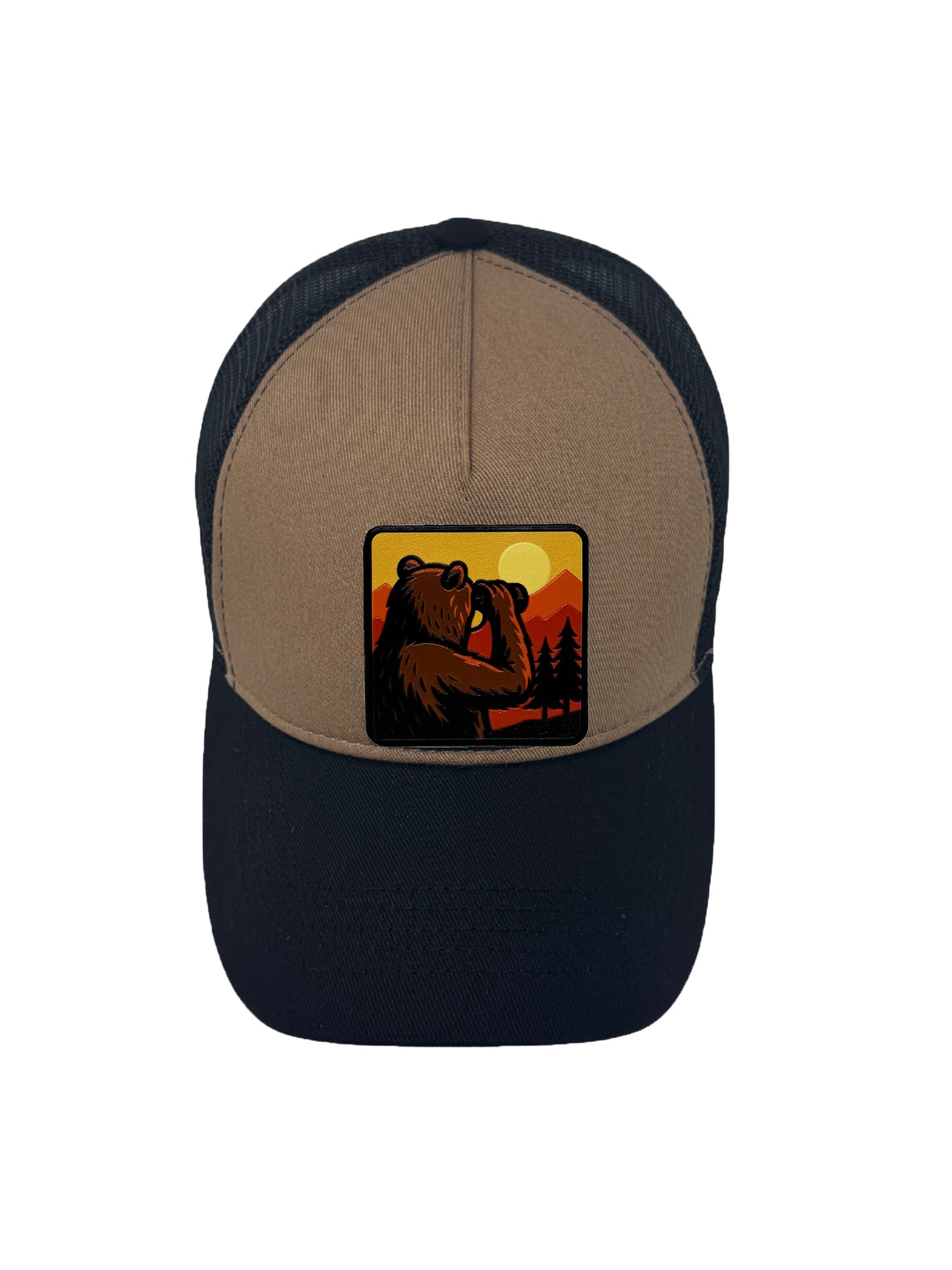 Wilderness Watcher | Embossed Removable Patch Trucker Hat – Adjustable Snapback, Breathable Mesh, One Size Fits Most