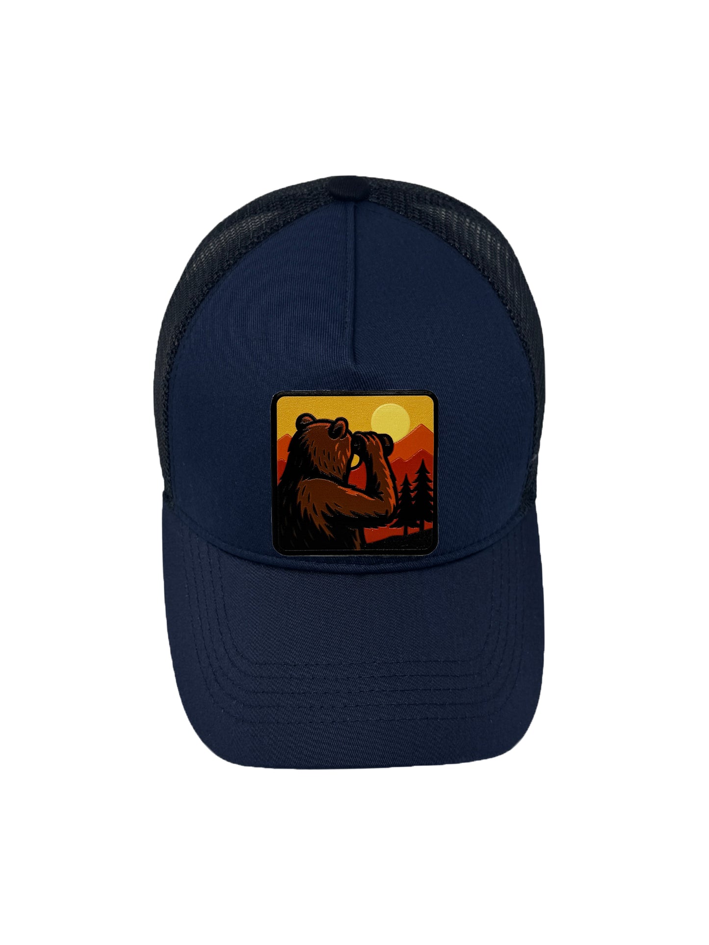 Wilderness Watcher | Embossed Removable Patch Trucker Hat – Adjustable Snapback, Breathable Mesh, One Size Fits Most