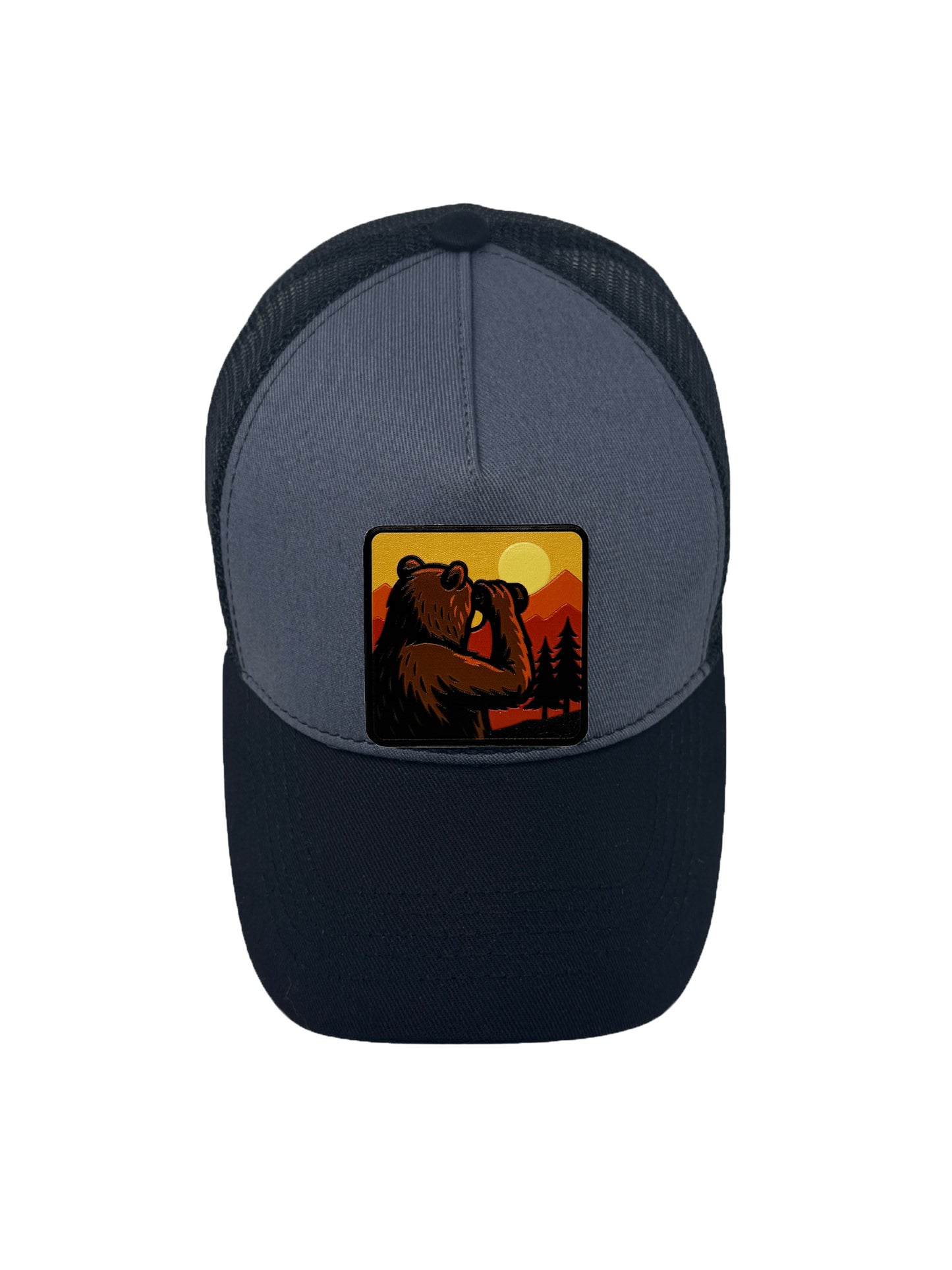 Wilderness Watcher | Embossed Removable Patch Trucker Hat – Adjustable Snapback, Breathable Mesh, One Size Fits Most