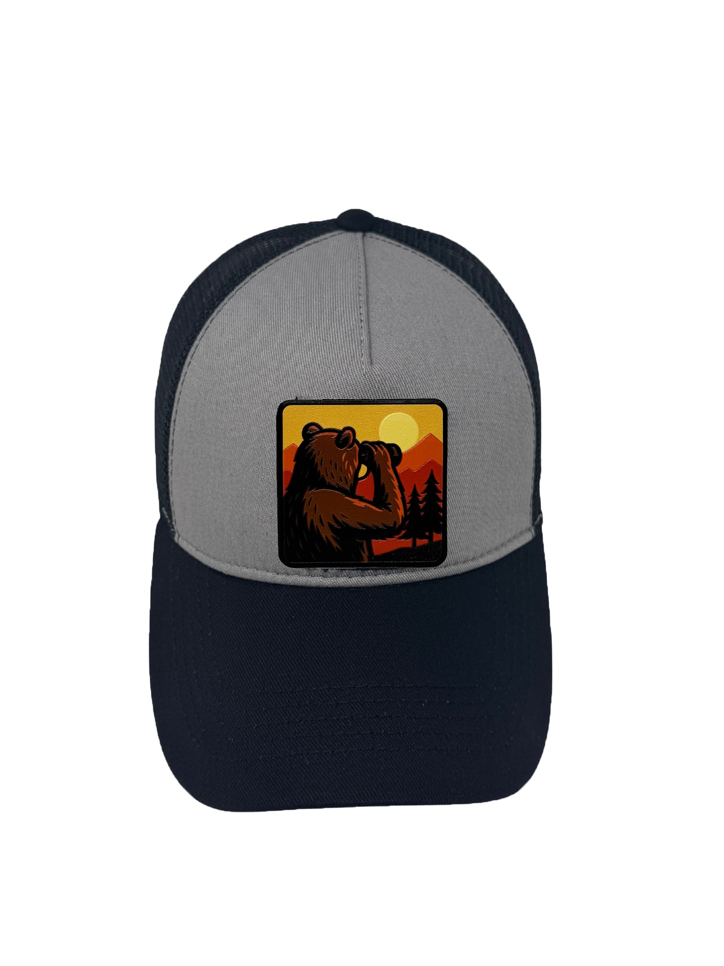 Wilderness Watcher | Embossed Removable Patch Trucker Hat – Adjustable Snapback, Breathable Mesh, One Size Fits Most