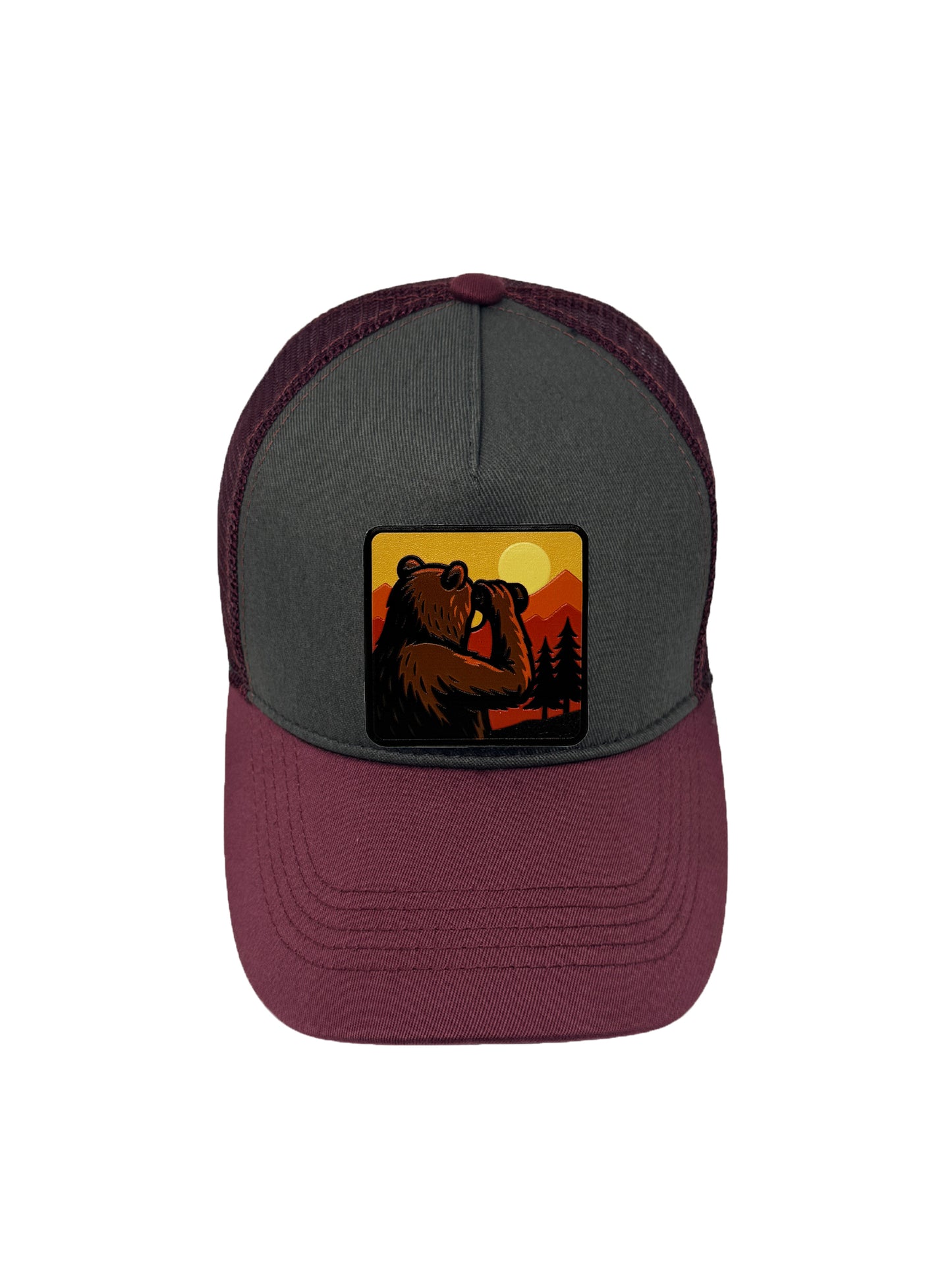 Wilderness Watcher | Embossed Removable Patch Trucker Hat – Adjustable Snapback, Breathable Mesh, One Size Fits Most