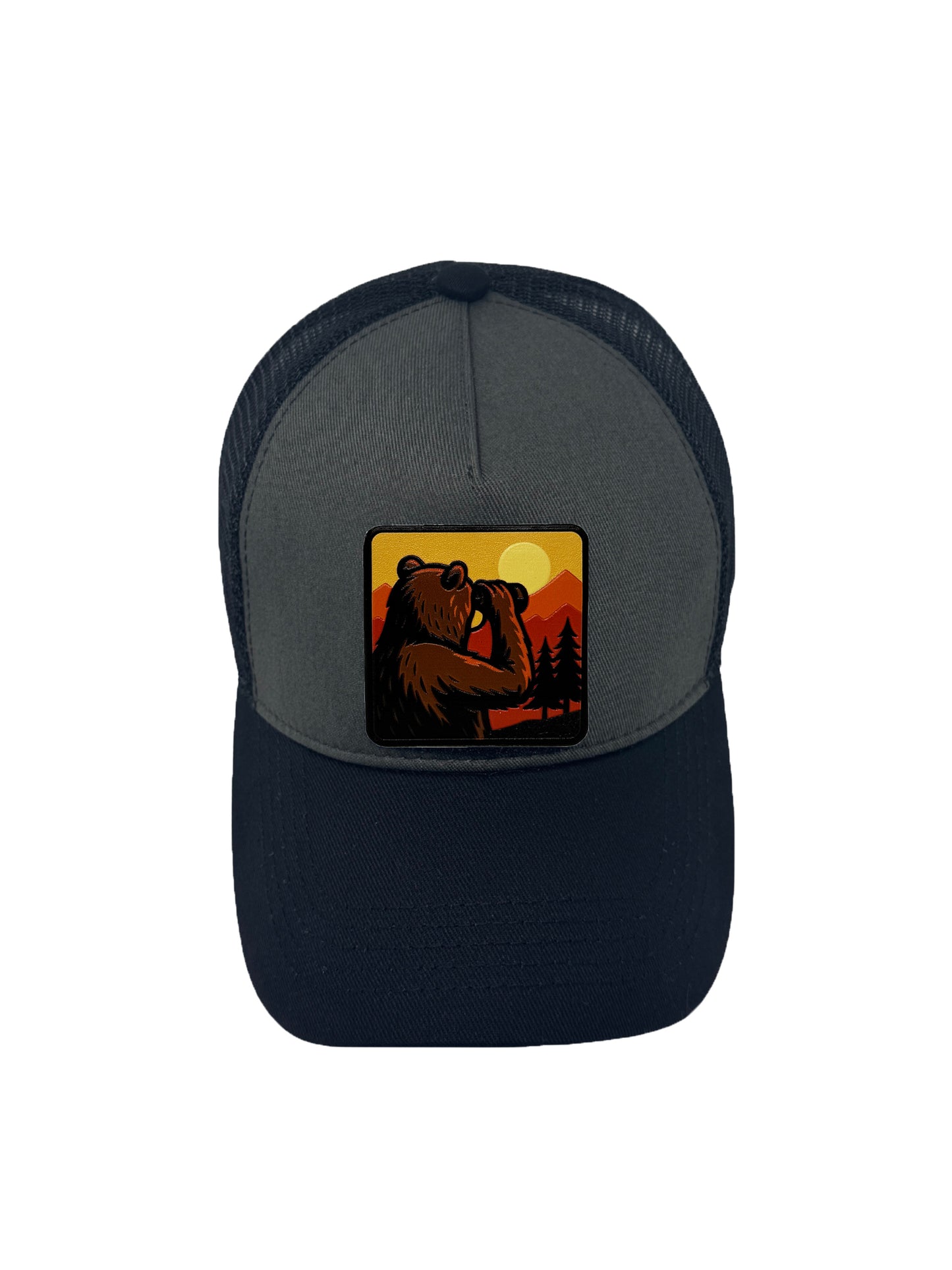 Wilderness Watcher | Embossed Removable Patch Trucker Hat – Adjustable Snapback, Breathable Mesh, One Size Fits Most