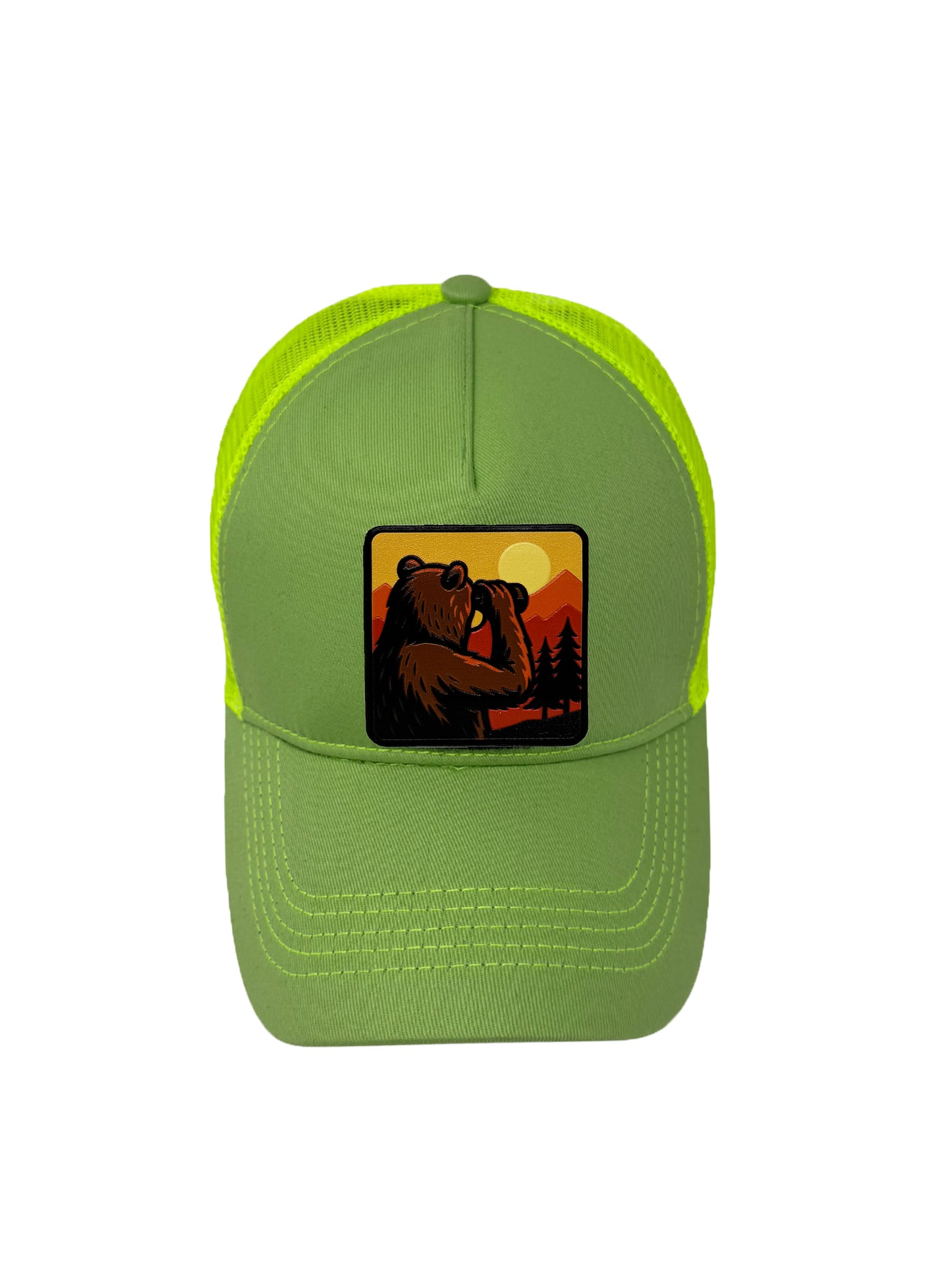 Wilderness Watcher | Embossed Removable Patch Trucker Hat – Adjustable Snapback, Breathable Mesh, One Size Fits Most