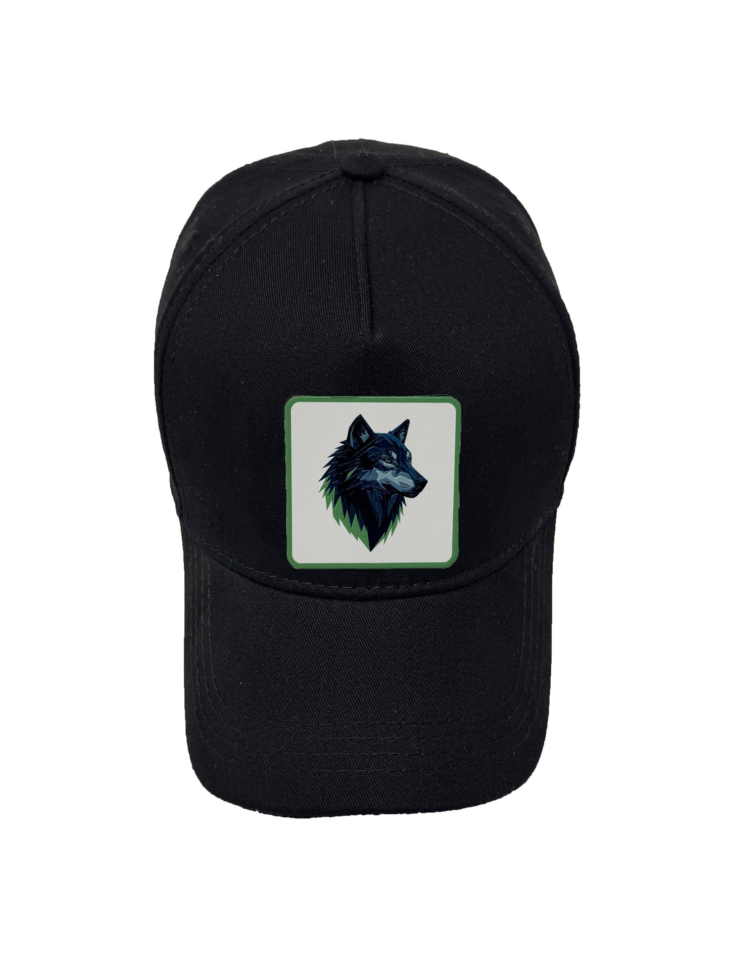 Wolf Instinct | Embossed Removable Patch 5 Panel Baseball Hat – %100 Cotton, Adjustable Strapback, Curved Bill , One Size Fits Most